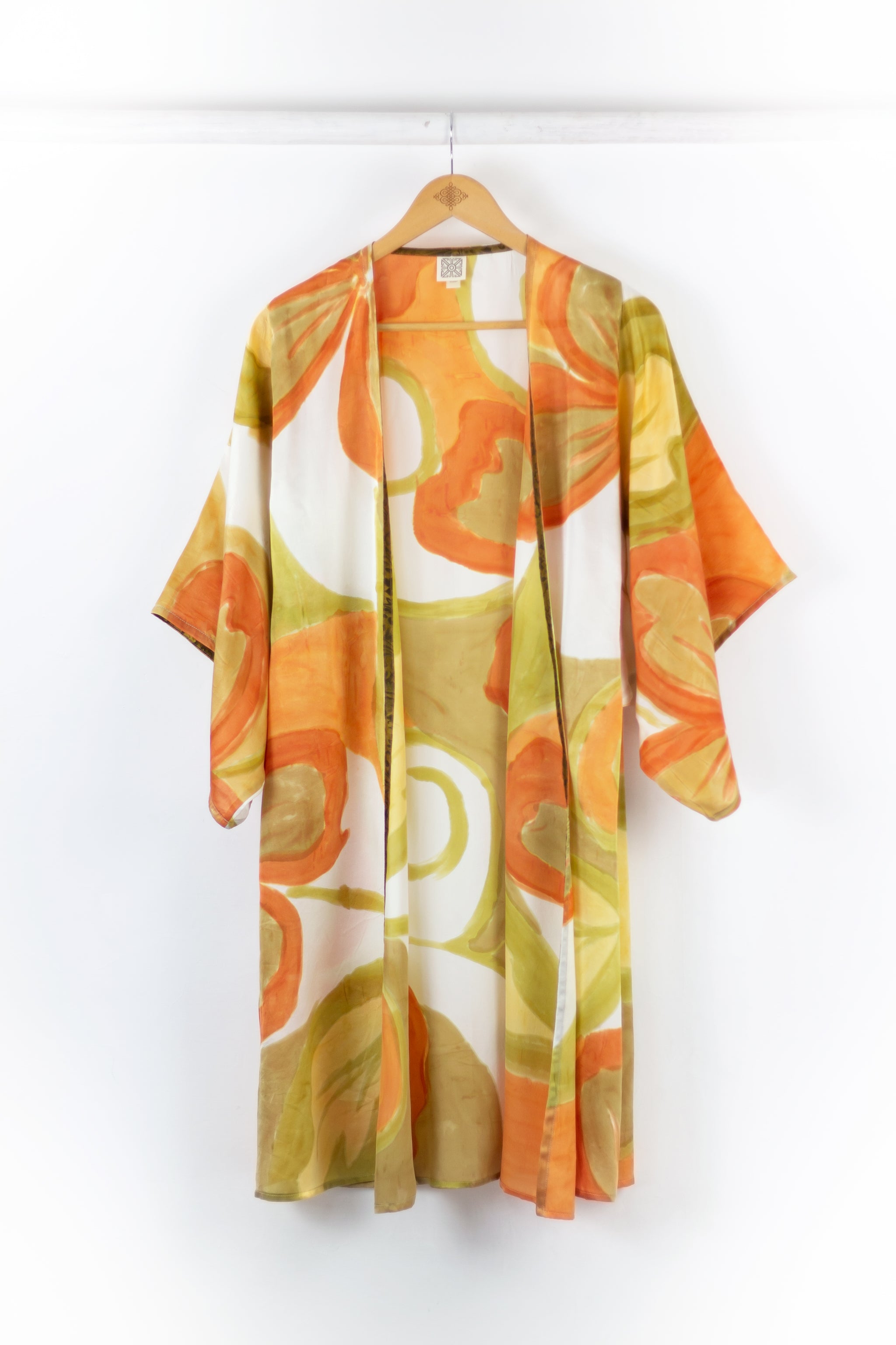 Hand Painted Silk Kimono - Wild Hibiscus Fresh