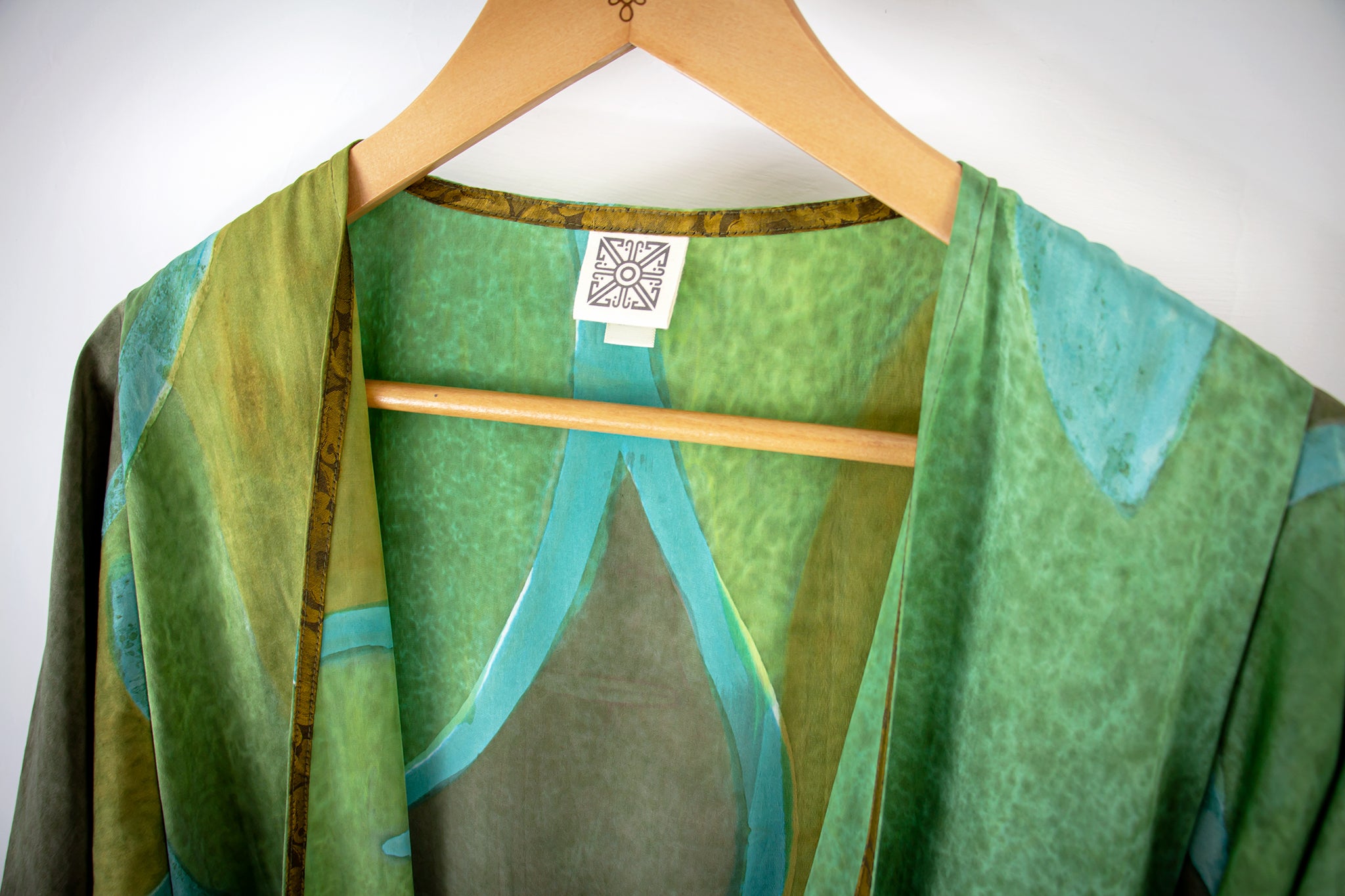 Hand Painted Long Silk Kimono 6669L - D'Vine