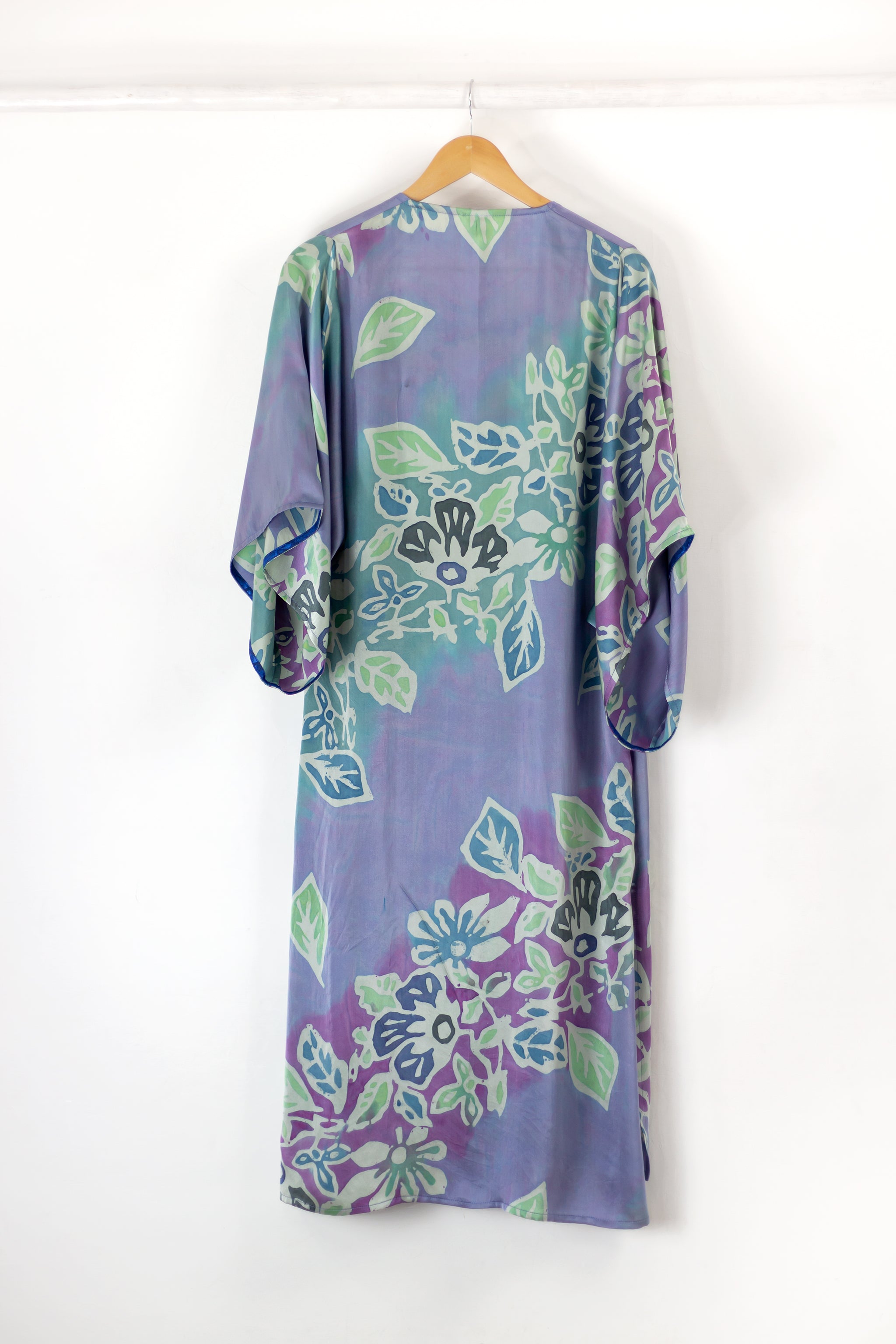 Hand Painted Long Silk Kimono 6669L - Floral Reef