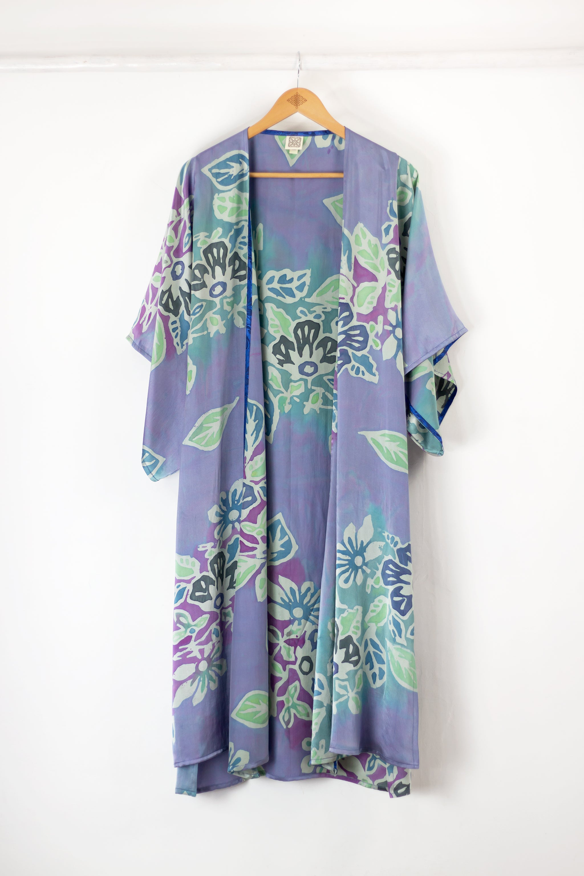 Hand Painted Long Silk Kimono 6669L - Floral Reef