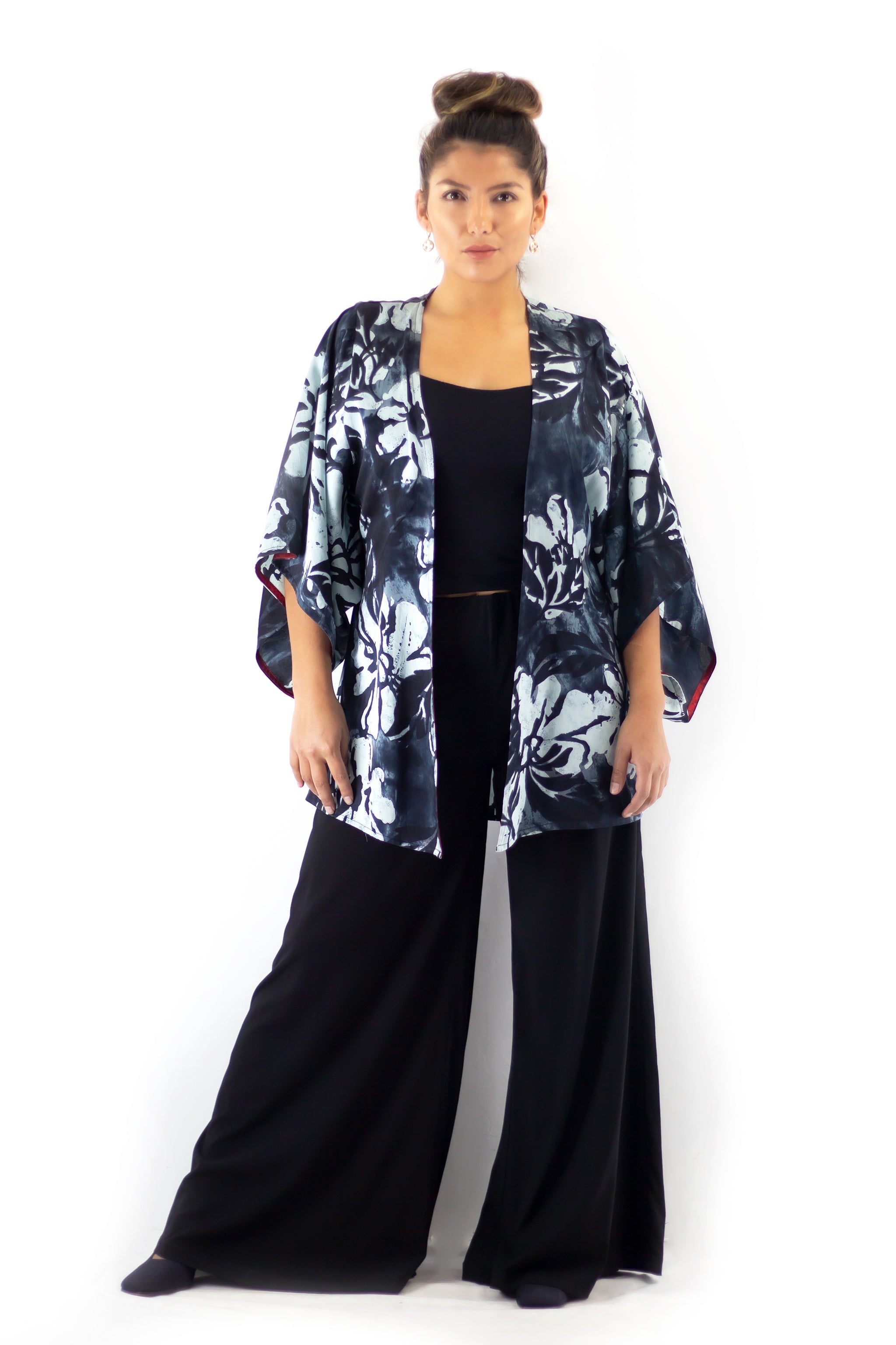 Hand Painted Short Silk Kimono 6669S - Hula Nights