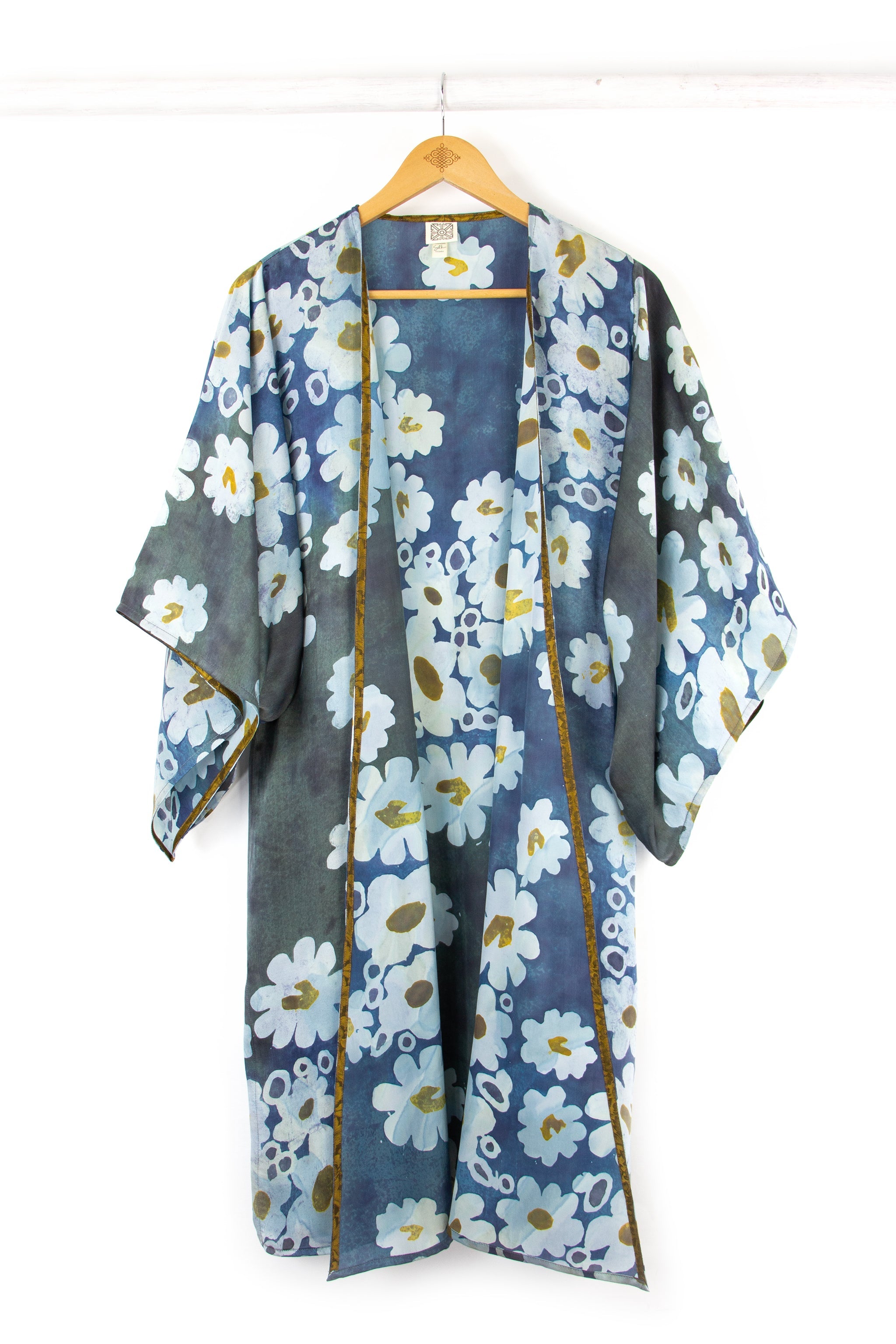 Hand Painted Silk Kimono - 6669M - Afloat - Indi