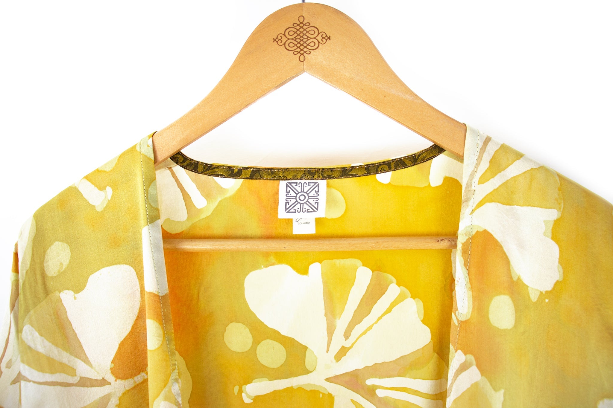 Hand Painted Silk Kimono 6669S - Ginkgo Gold