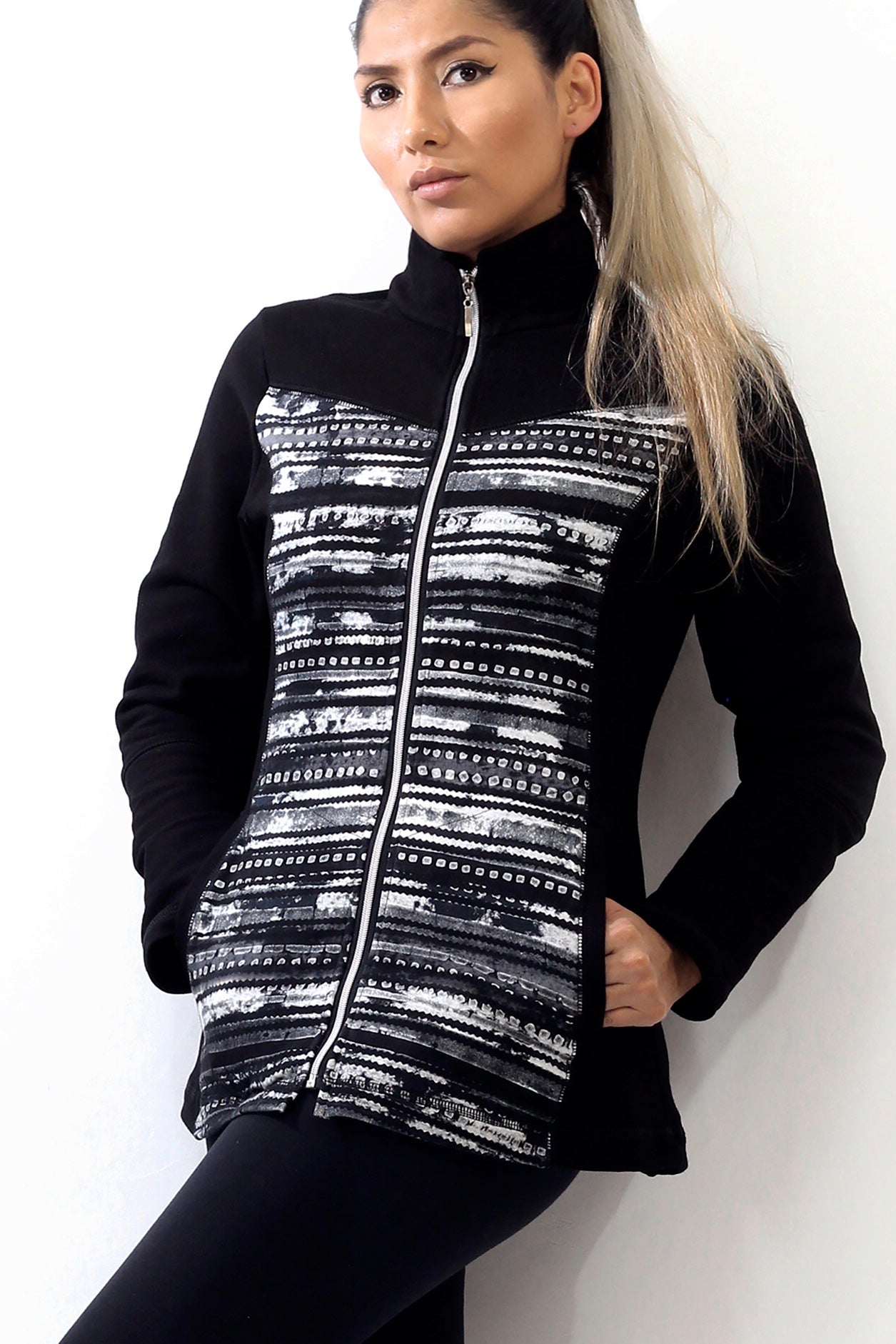 Zip Fleece Jacket or Vest - Night Stripe