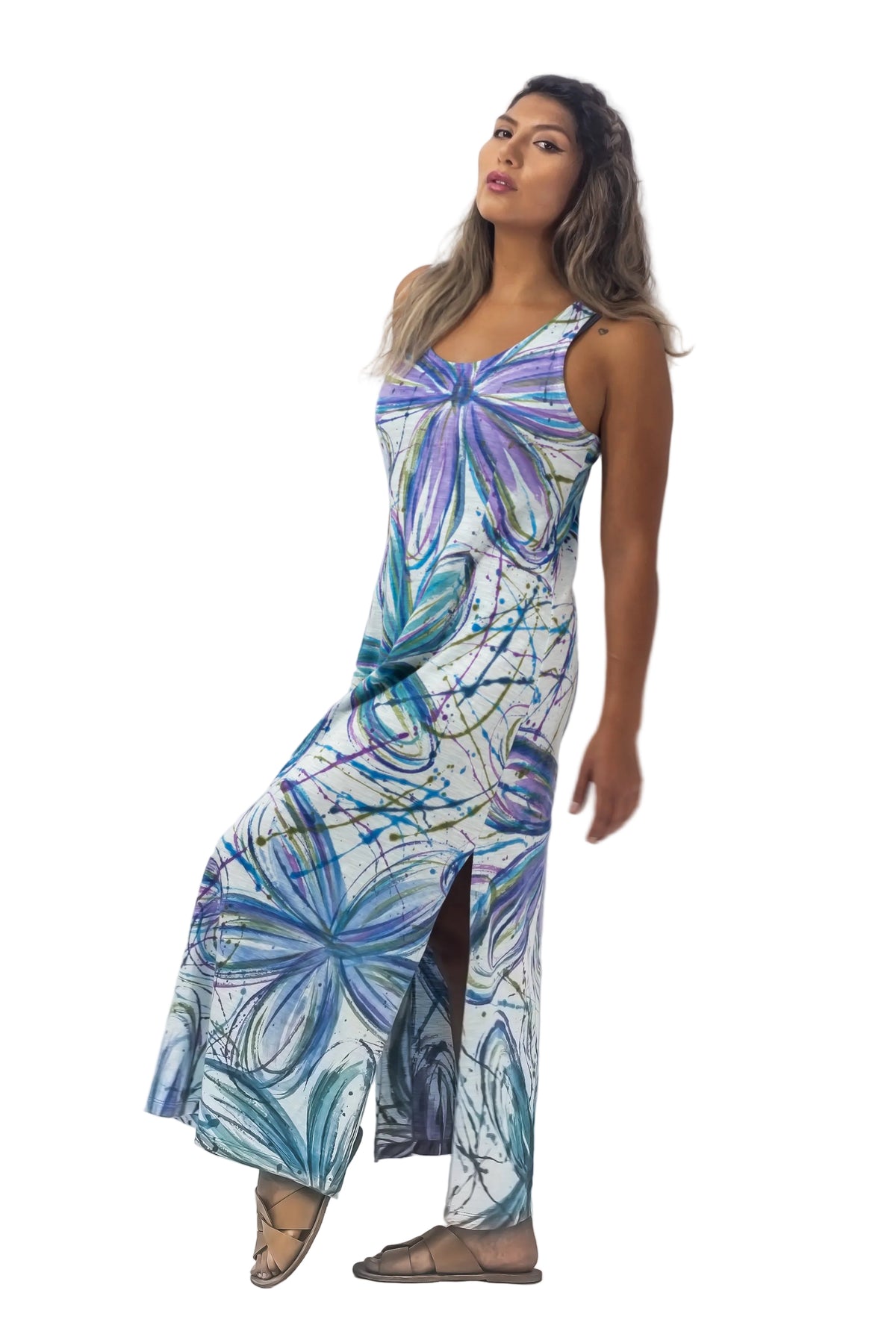 Tank Dress (Midi and Long) - Flower Power