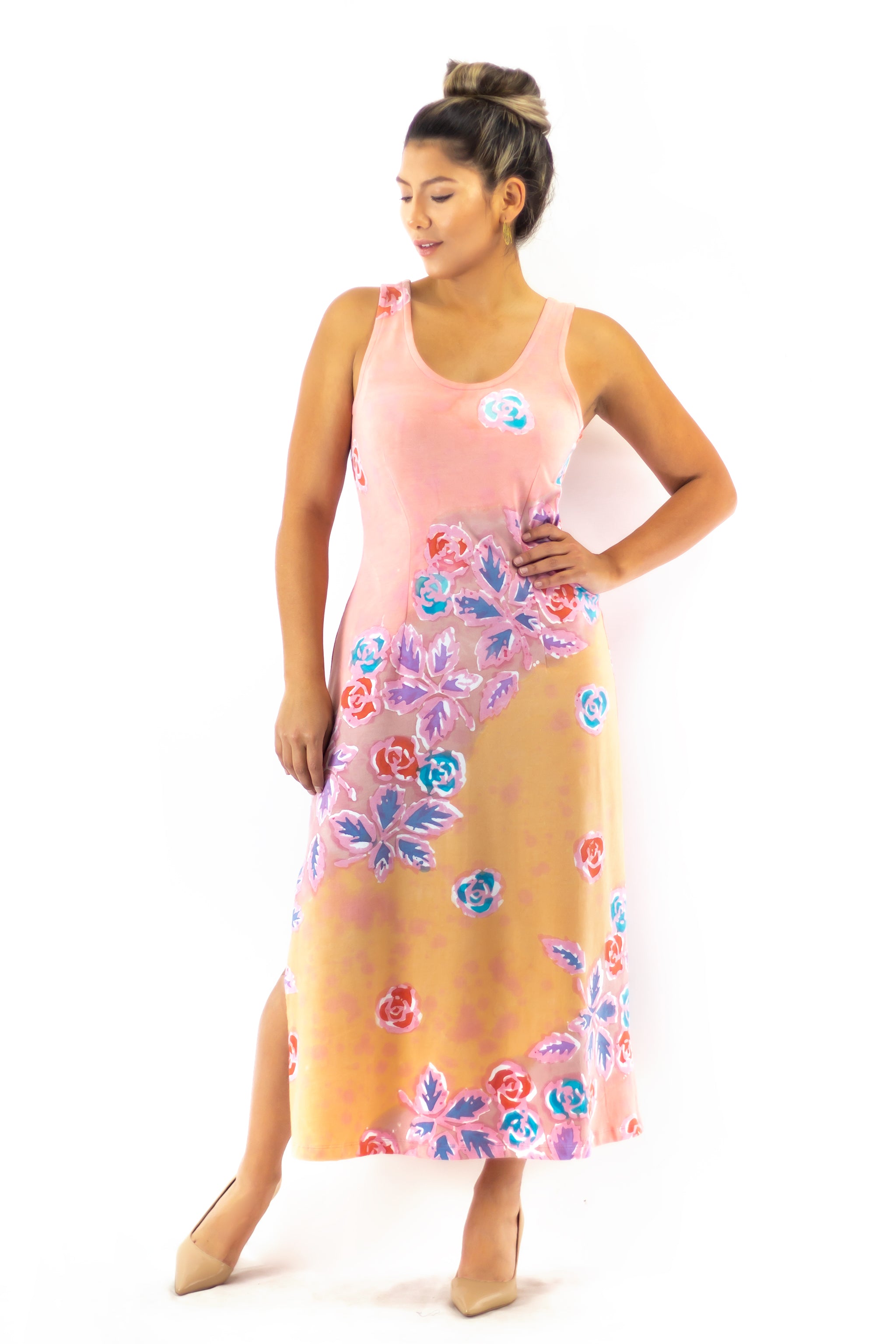 Midi Tank Dress - 7704M - Peachy Cheeks - Apricot