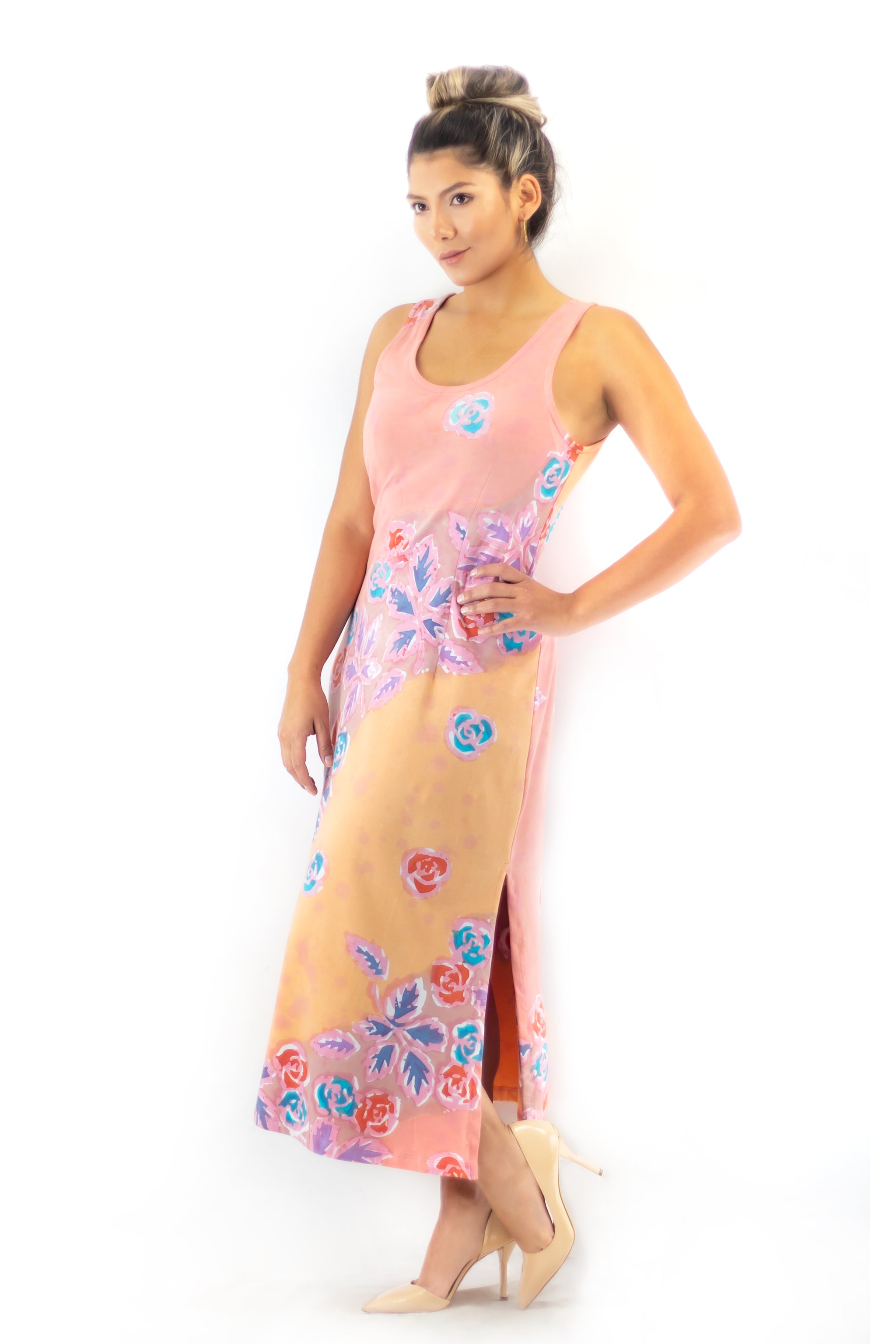 Midi Tank Dress - 7704M - Peachy Cheeks - Apricot