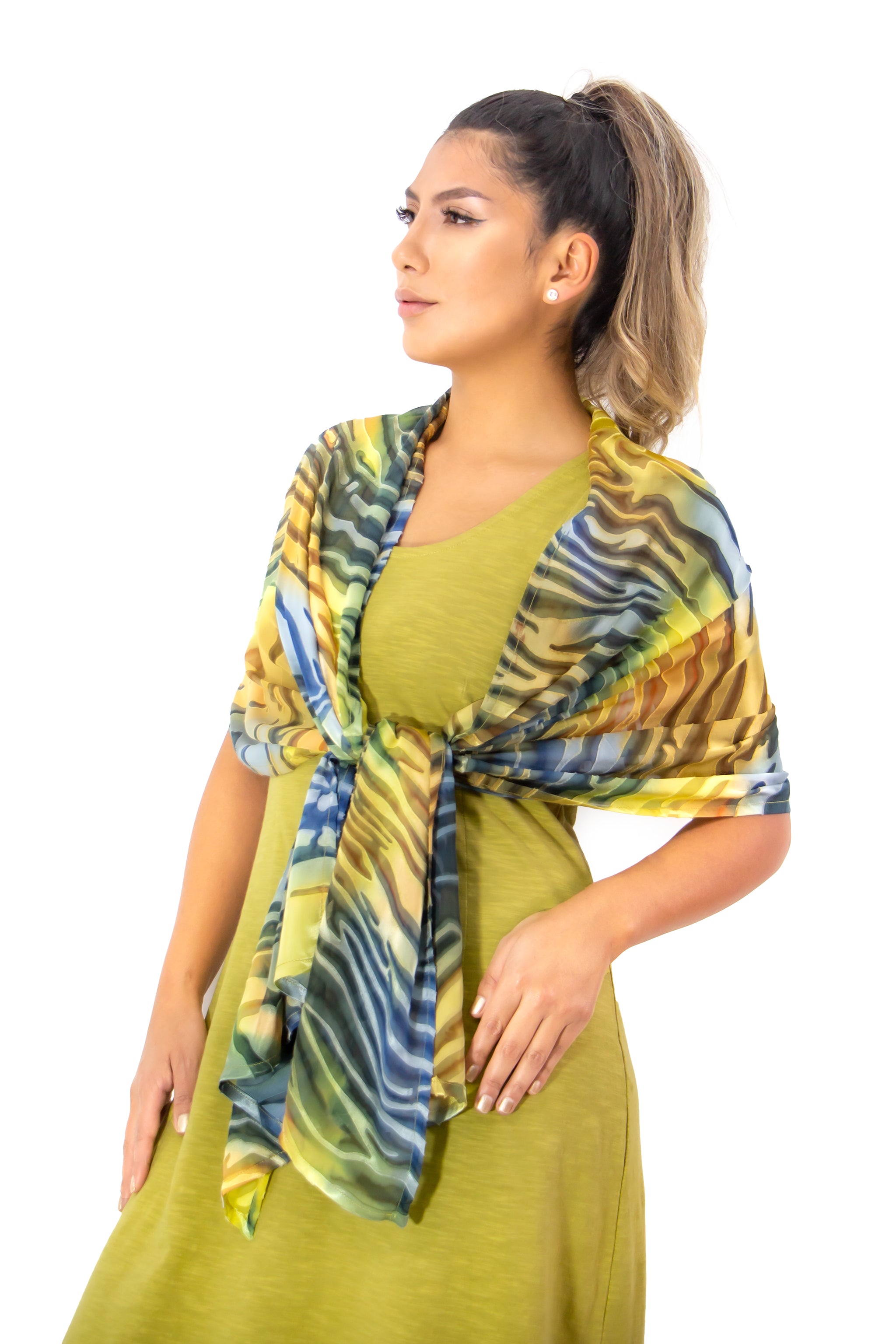 Hand Painted Silk Scarf - FlutterBy