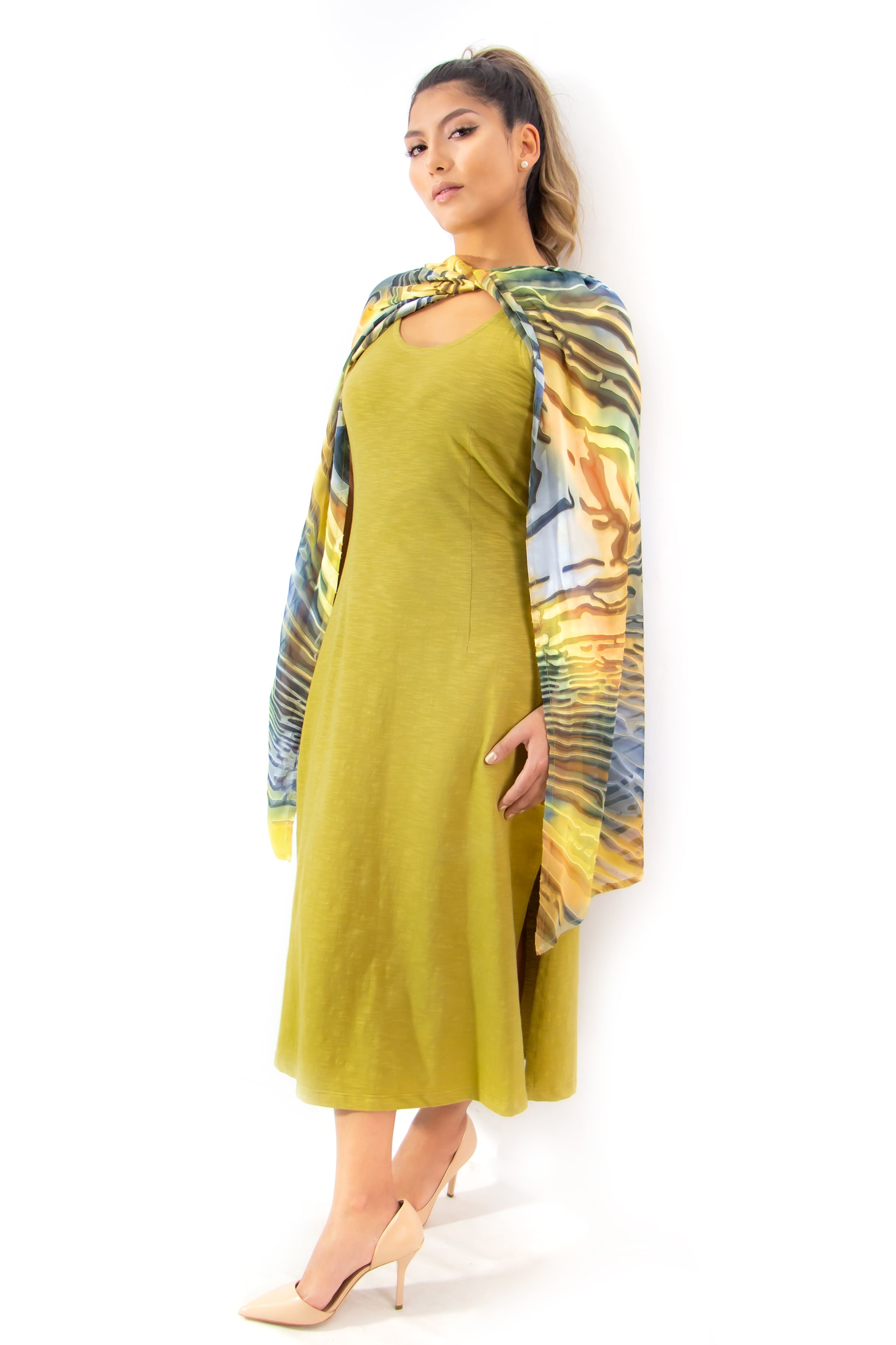 Hand Painted Silk Scarf - FlutterBy