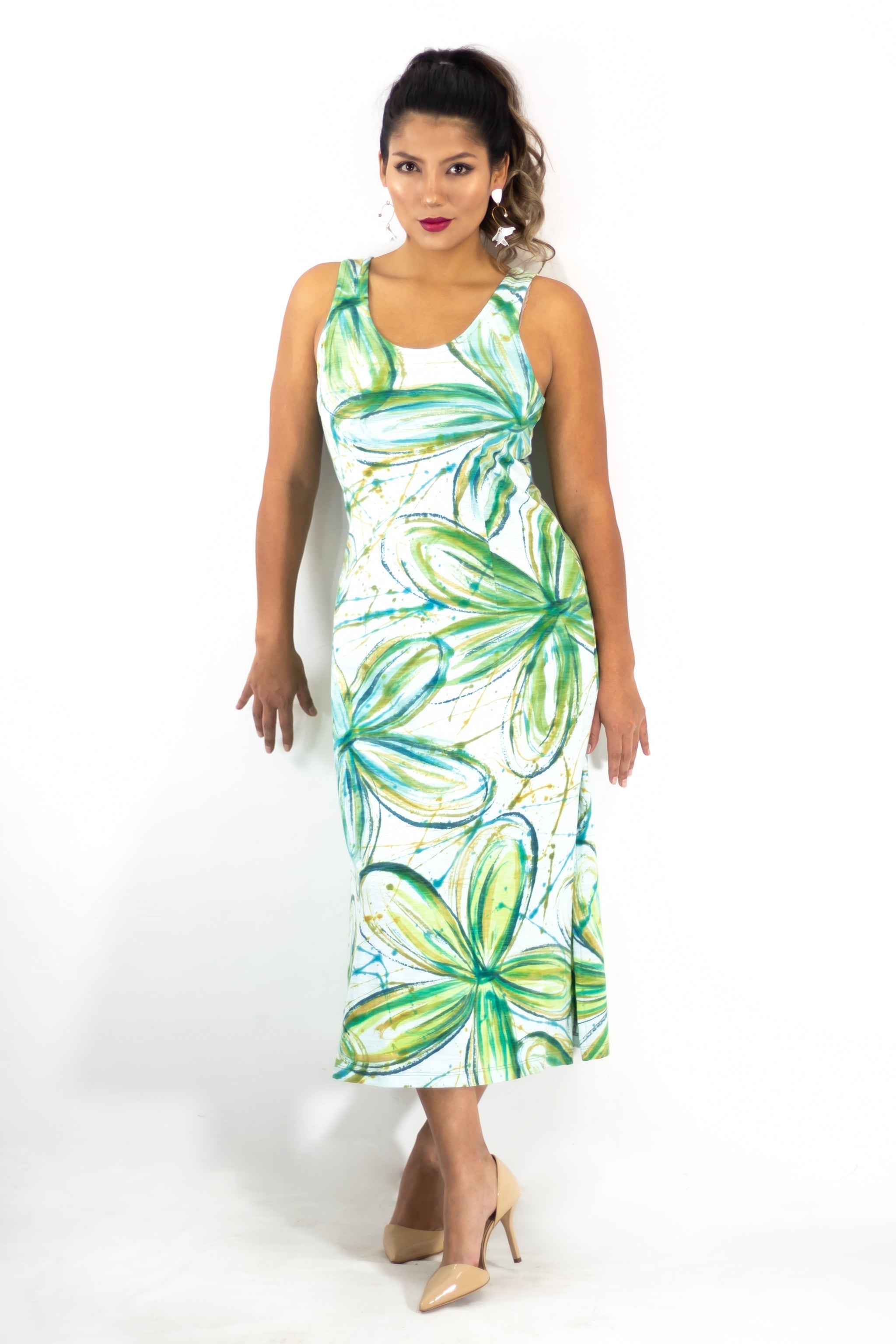 Midi Tank Dress 7704M - Flower Power