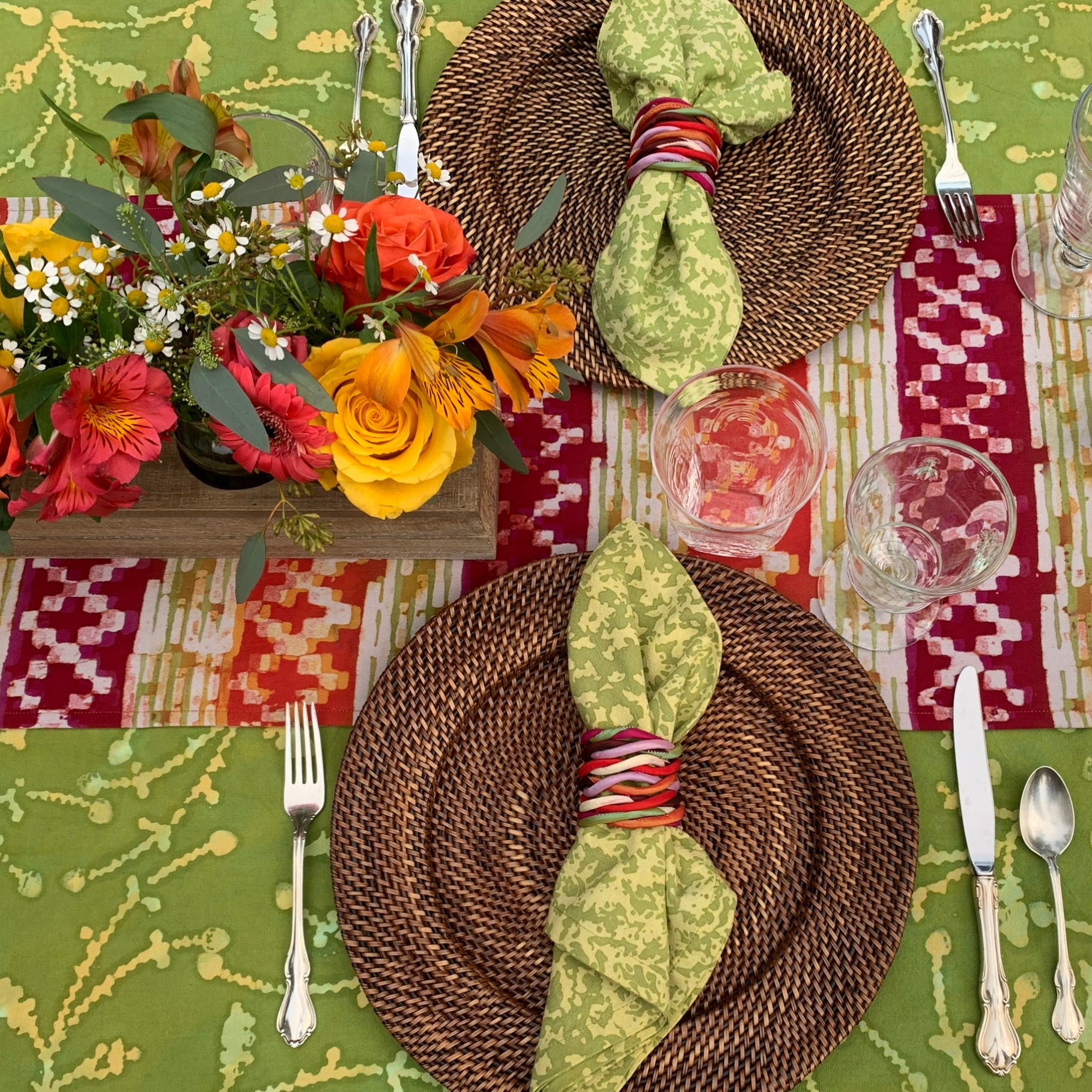 Hand Painted Placemats, Napkins, and Table Runners - Margarite/Simone