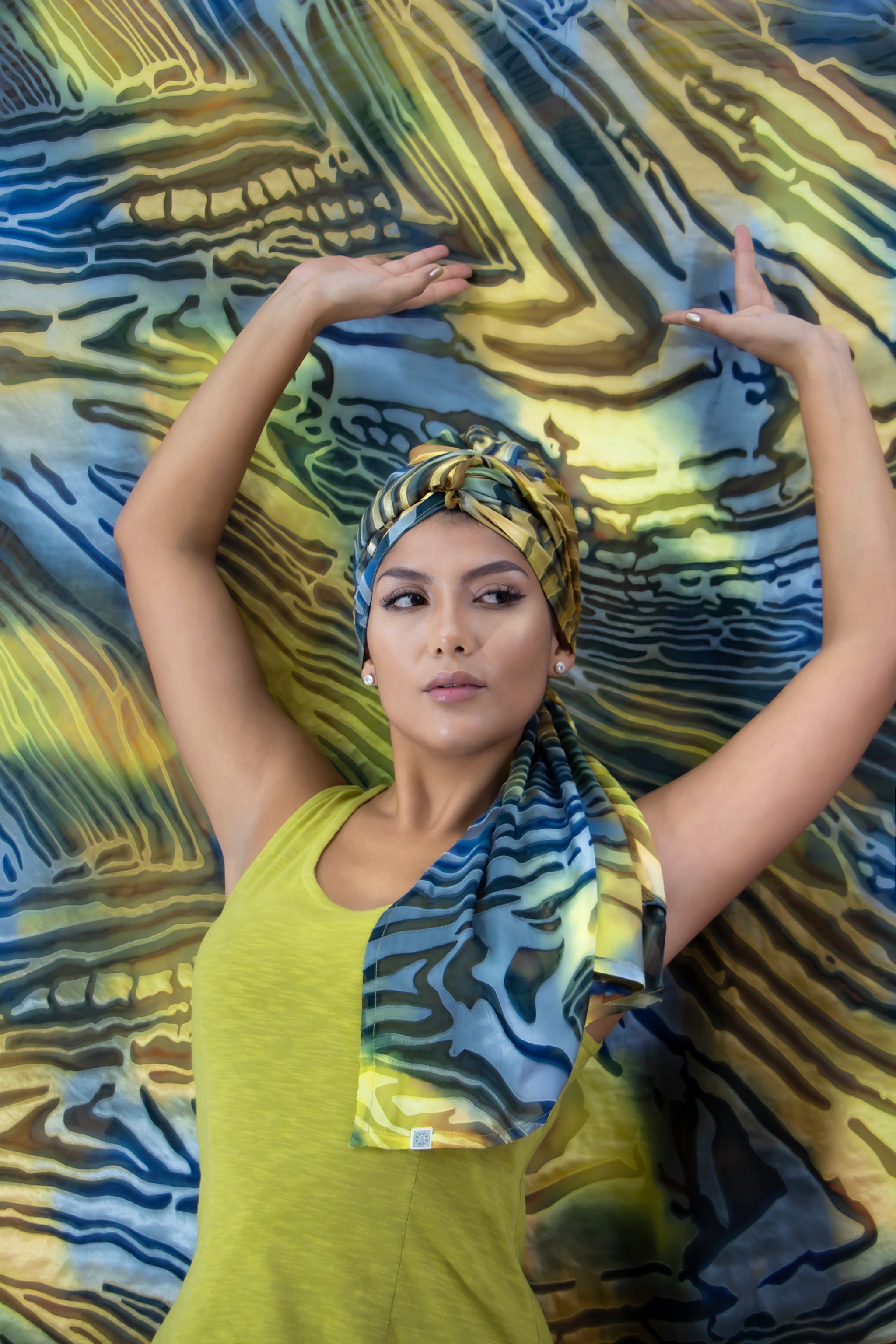 Hand Painted Silk Scarf - FlutterBy