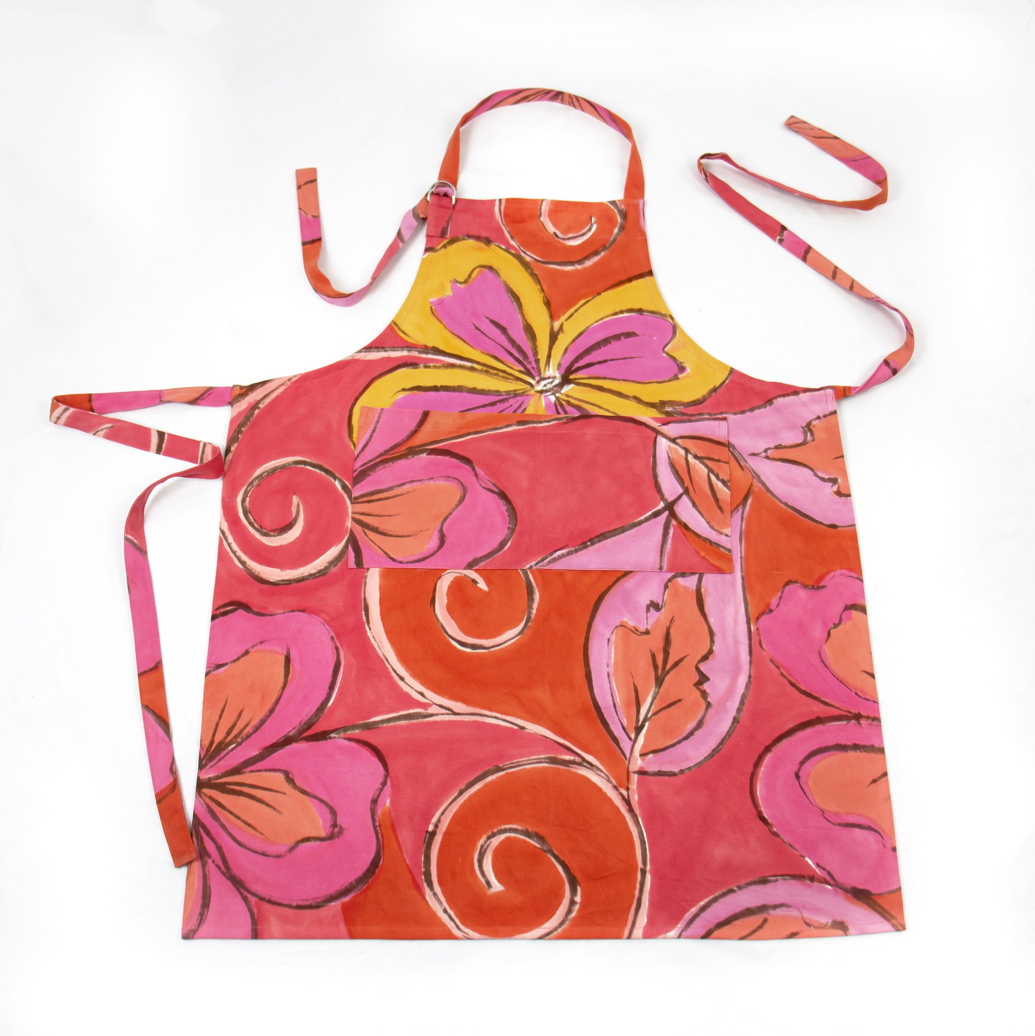 Hand Painted Apron - Wild Hibiscus