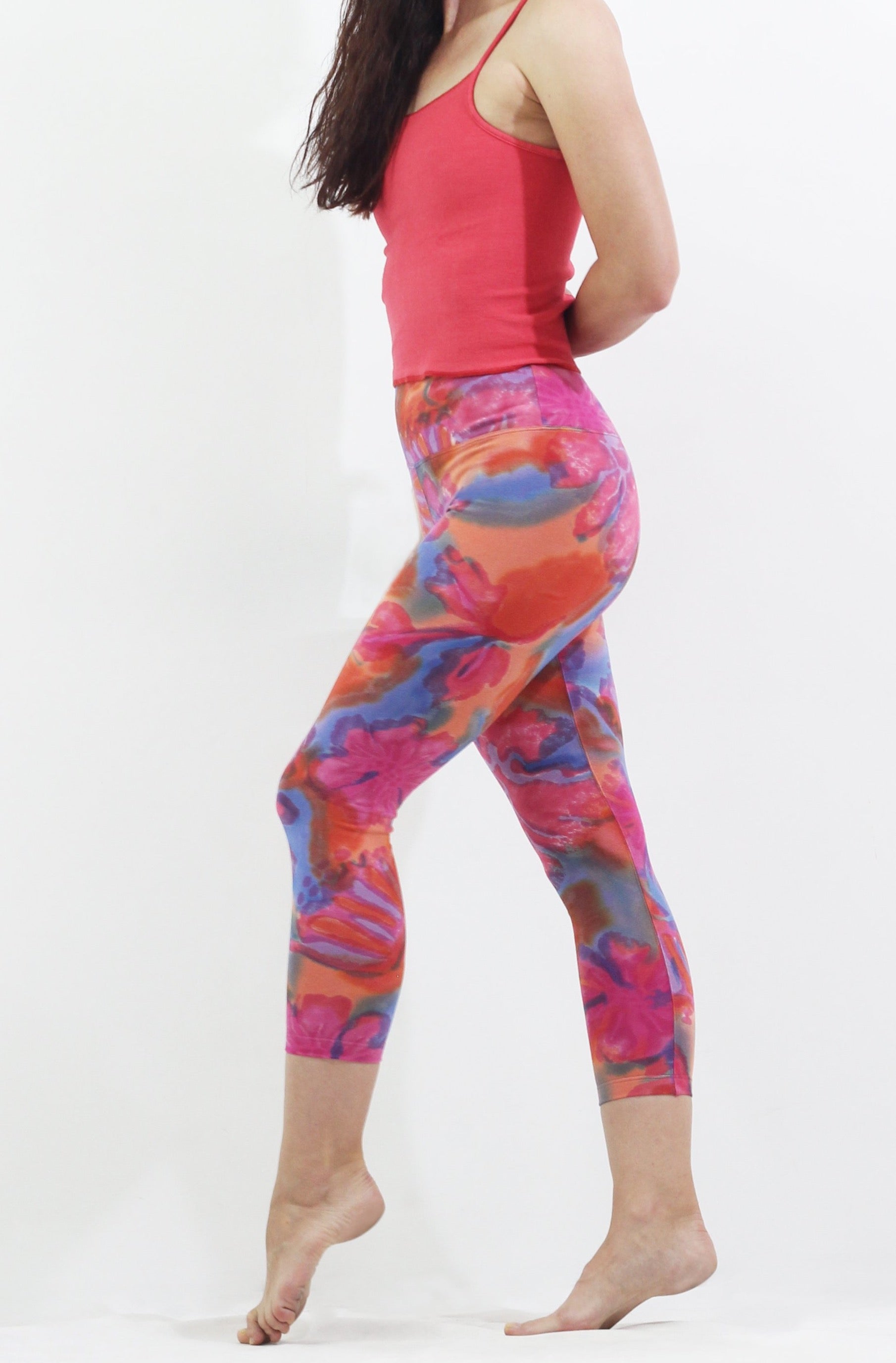 Hand Painted Leggings or Crops - Petunia