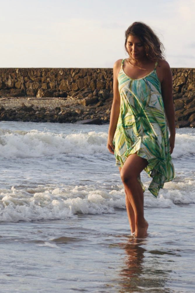 Skinny Strap Dress 7017 - Flower Power