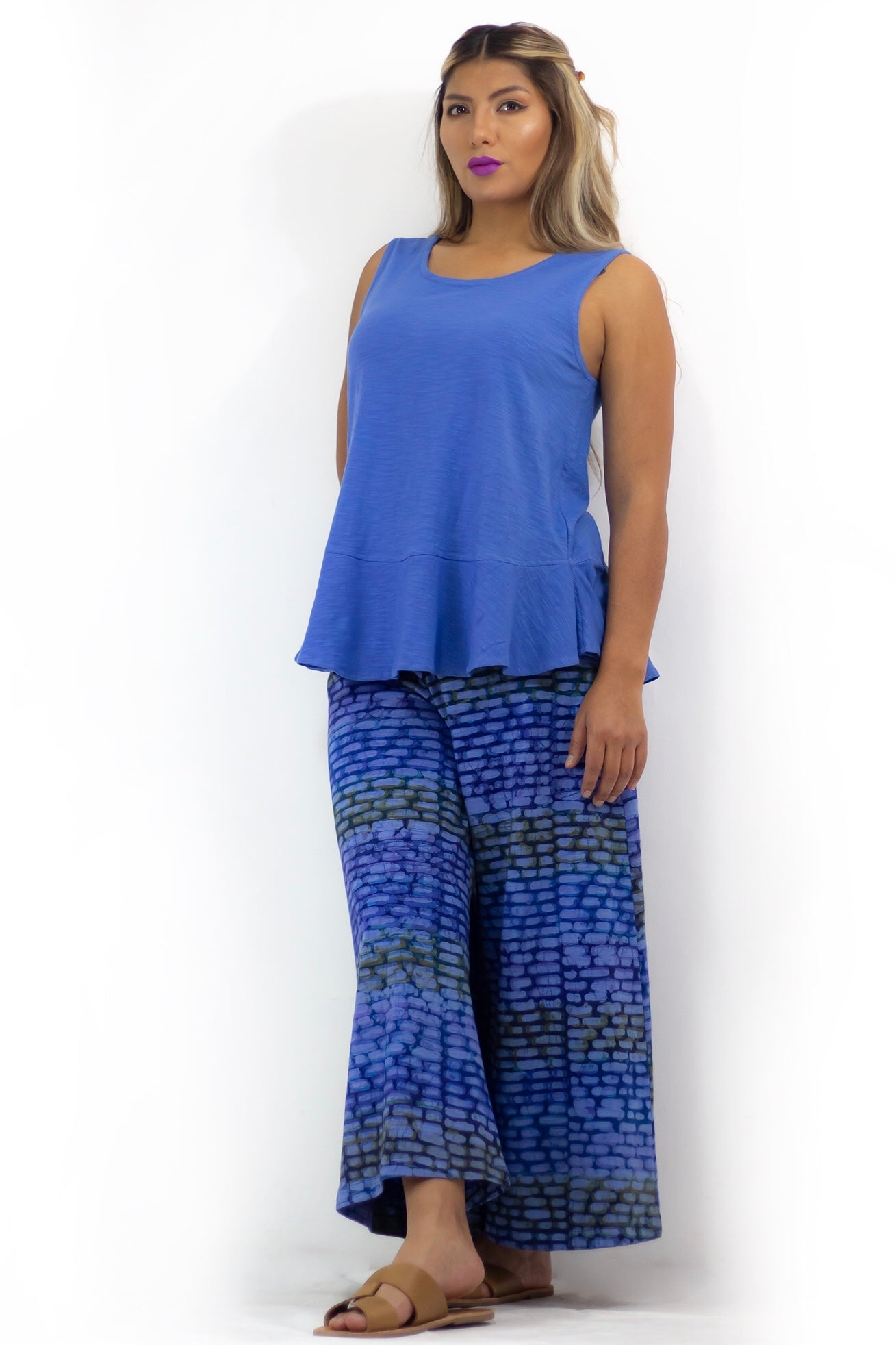 Palazzo Crop Pant 2019C - Cellular -WH