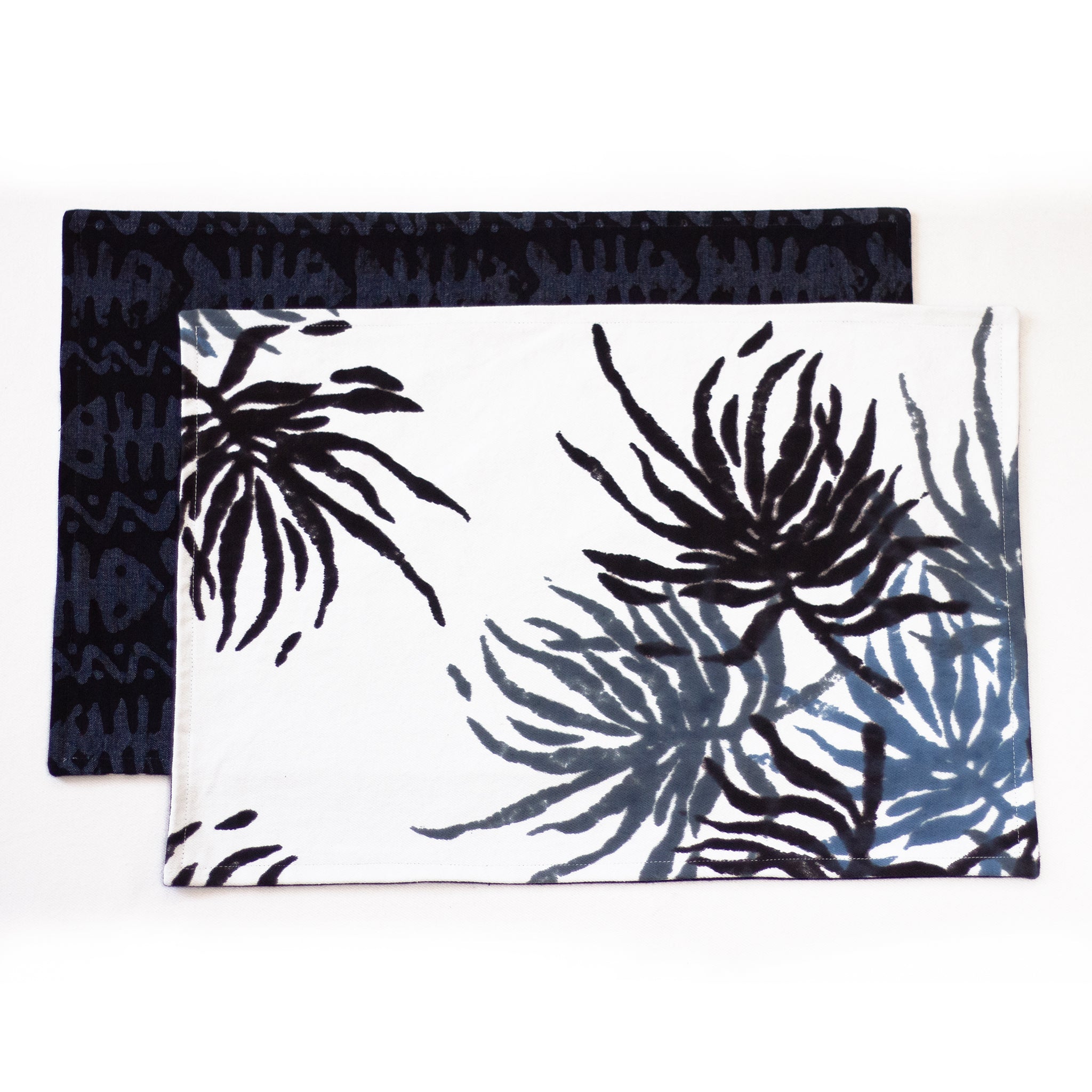 Hand Painted Placemats, Napkins, and Table Runners - Sea Fern/Hungry Fish
