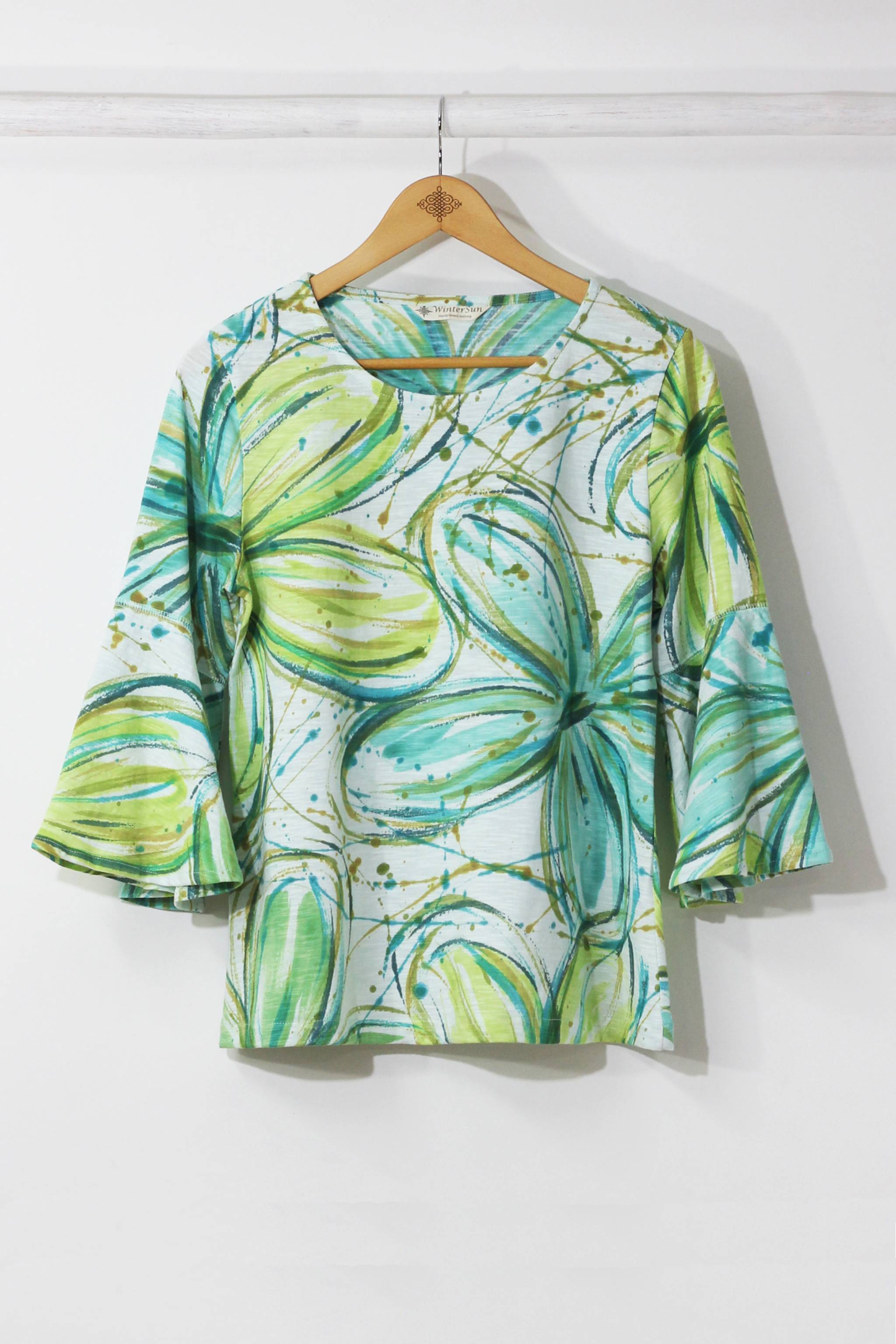 Flare Sleeve Top 1091 - Flower Power