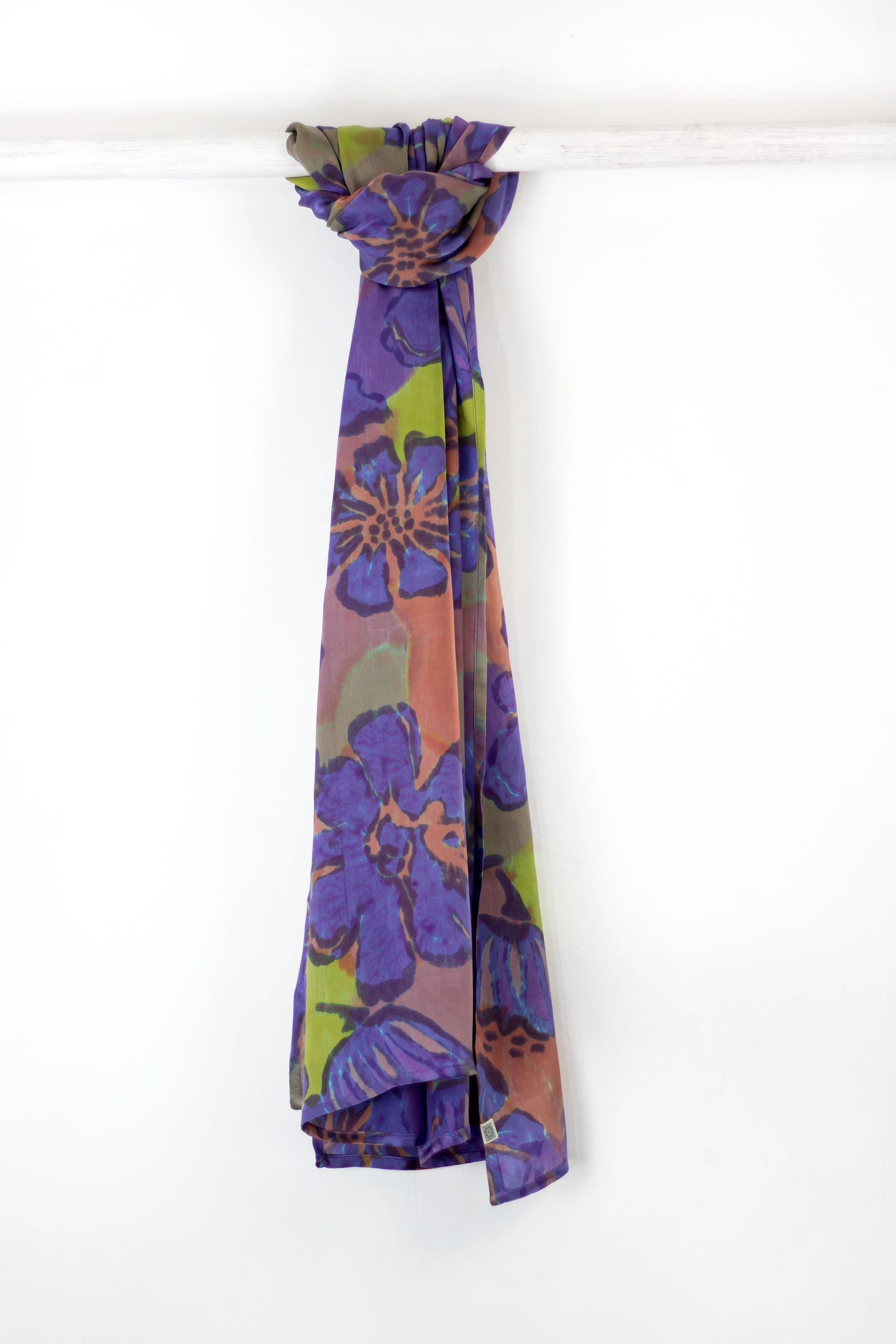 Hand Painted Silk Scarf - Petuni Royal