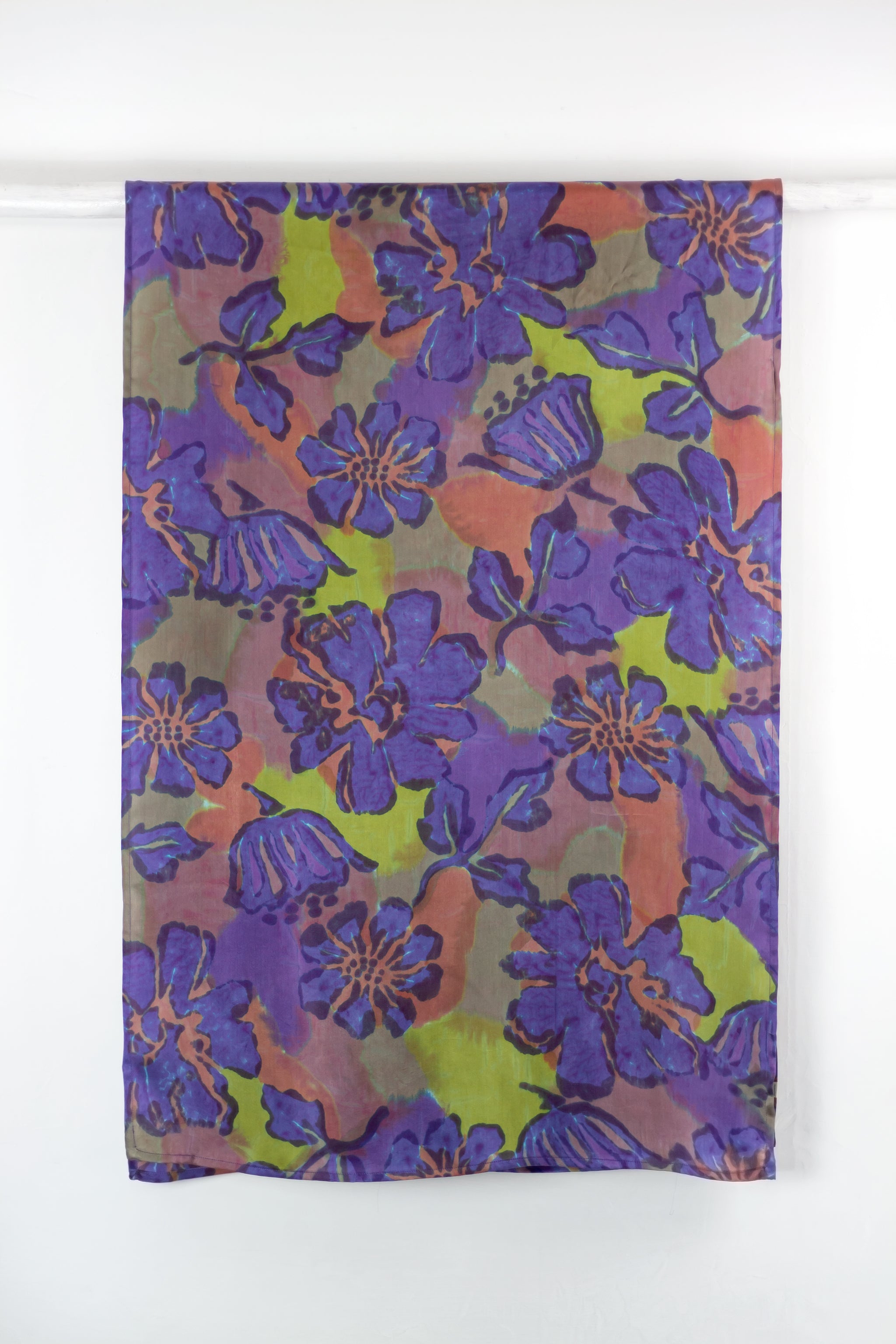 Hand Painted Silk Scarf - Petuni Royal