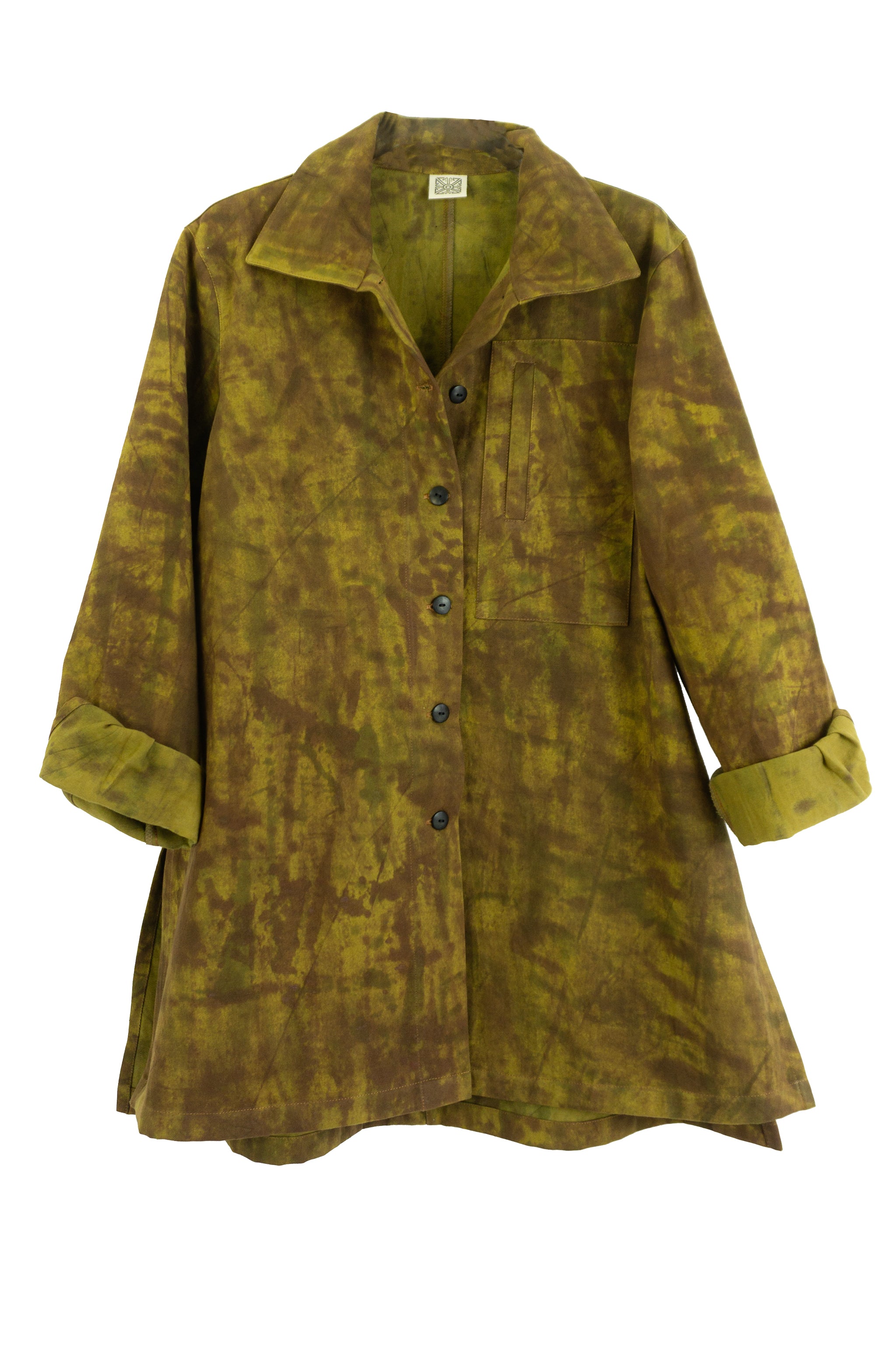 Hi-Collar Shirt (Mid Length) - Slate