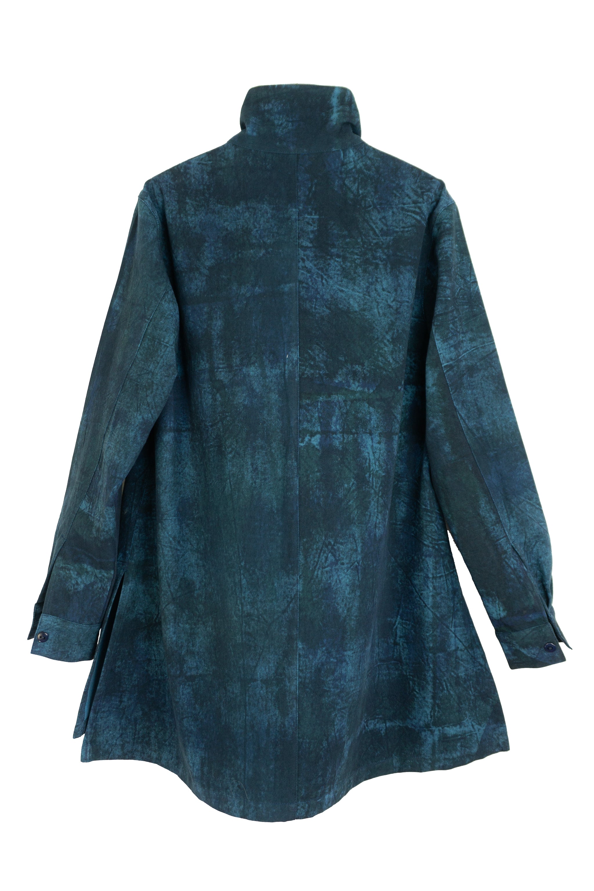 Hi-Collar Shirt (Mid Length) - Slate