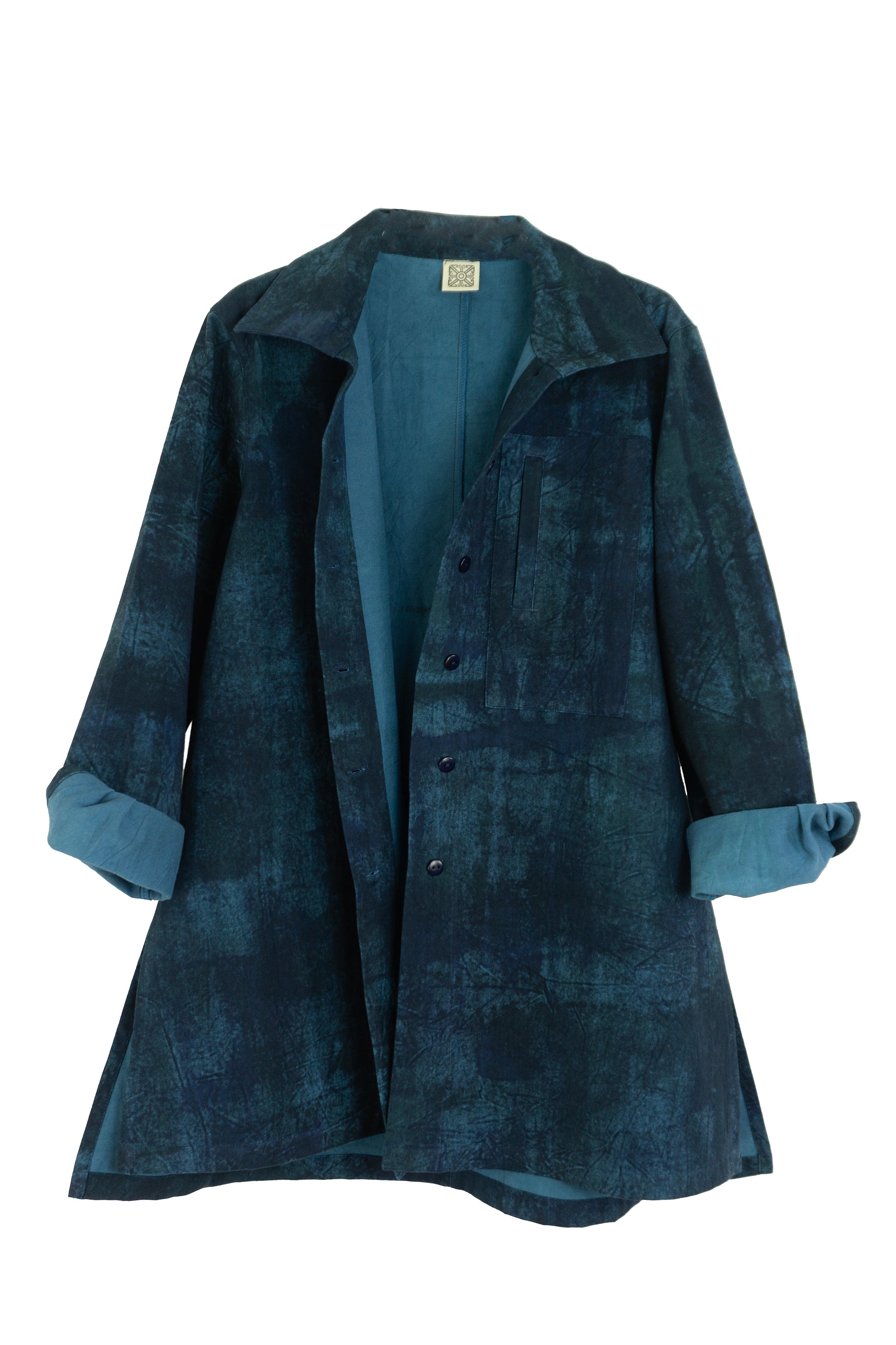 Hi-Collar Shirt (Mid Length) - Slate