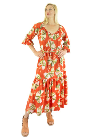 Carmine Dress - 139D - Ginkgo Papaya