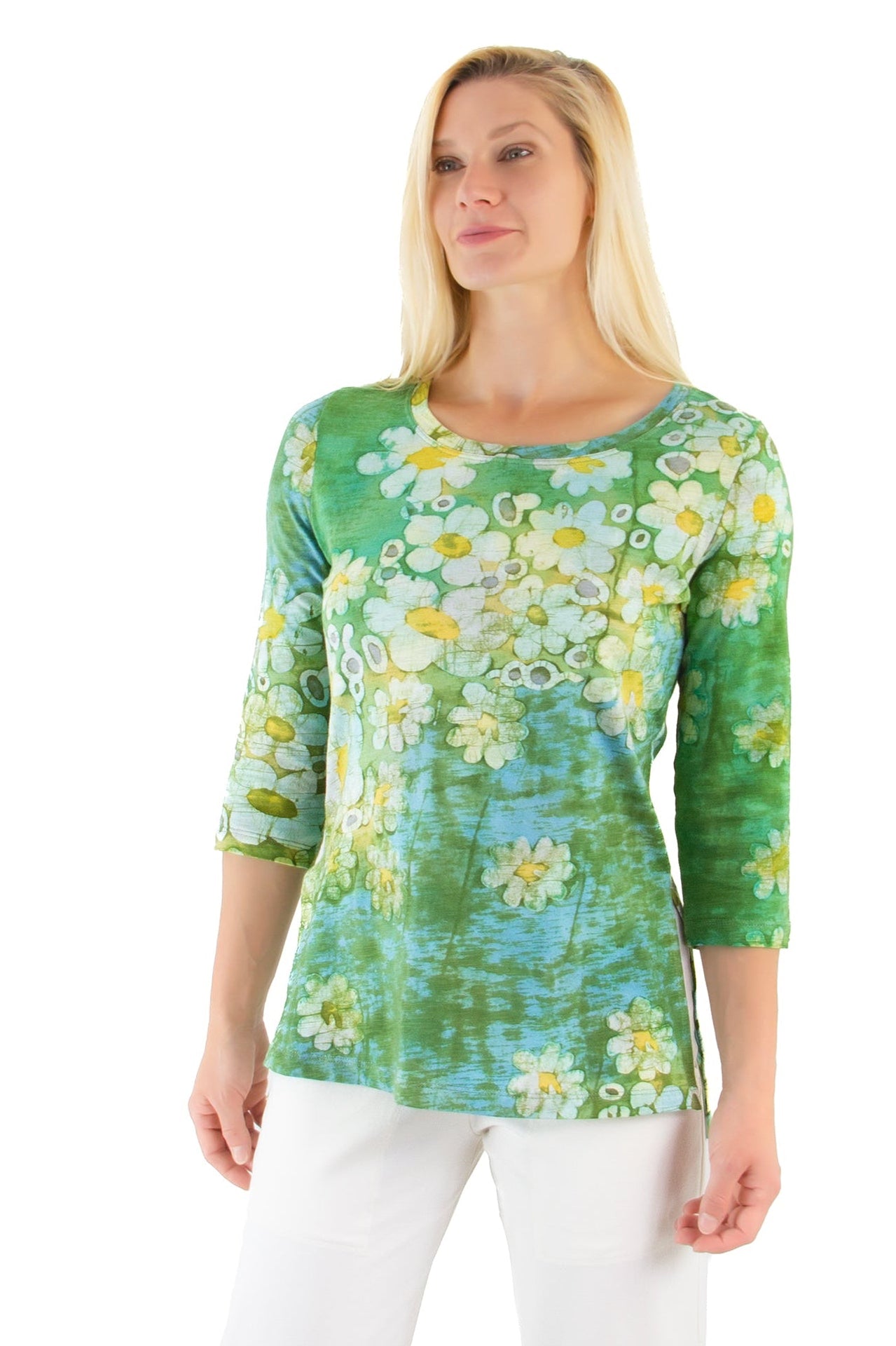 Sara Tee (3/4 Sleeve) - Afloat Motif