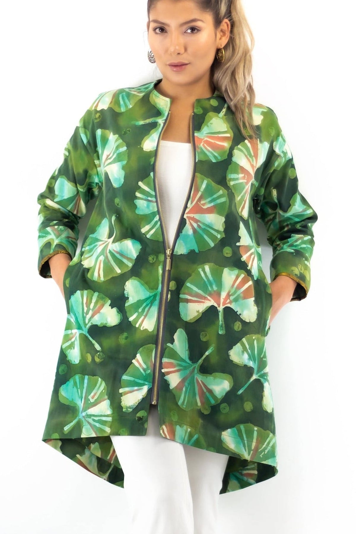 Zipline Jacket - Ginkgo Print - Garden Color