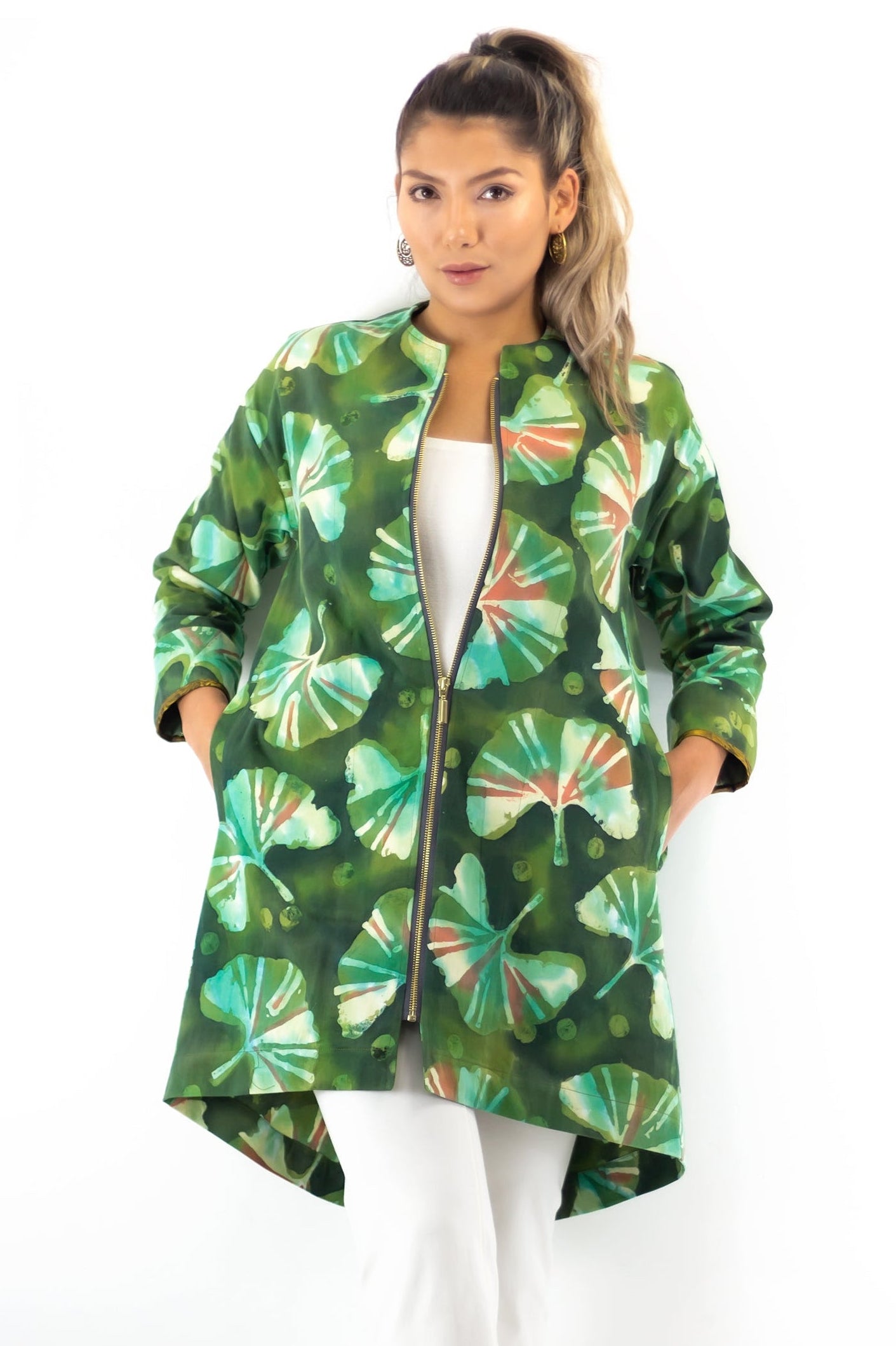Zipline Jacket - Ginkgo Print - Garden Color