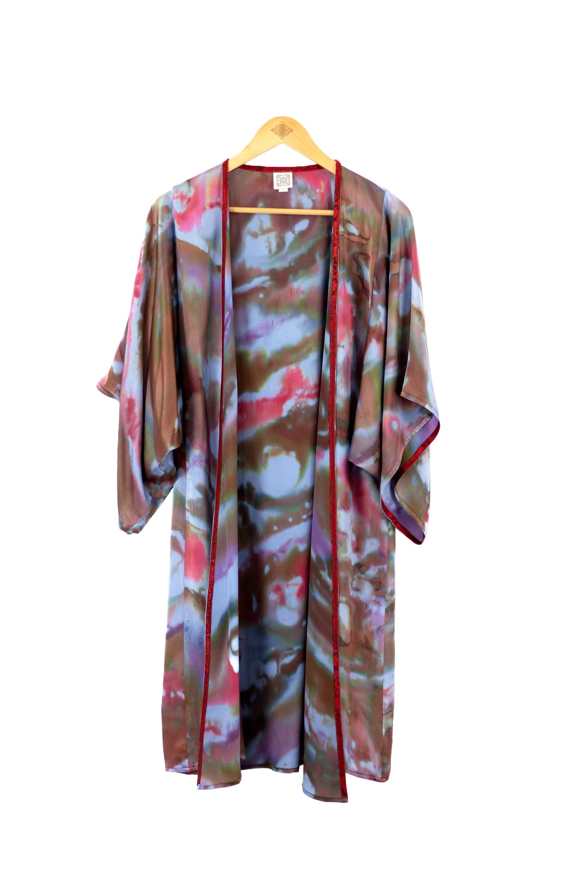 Hand Painted Silk Kimono (Mid Length) - Confucius Aura