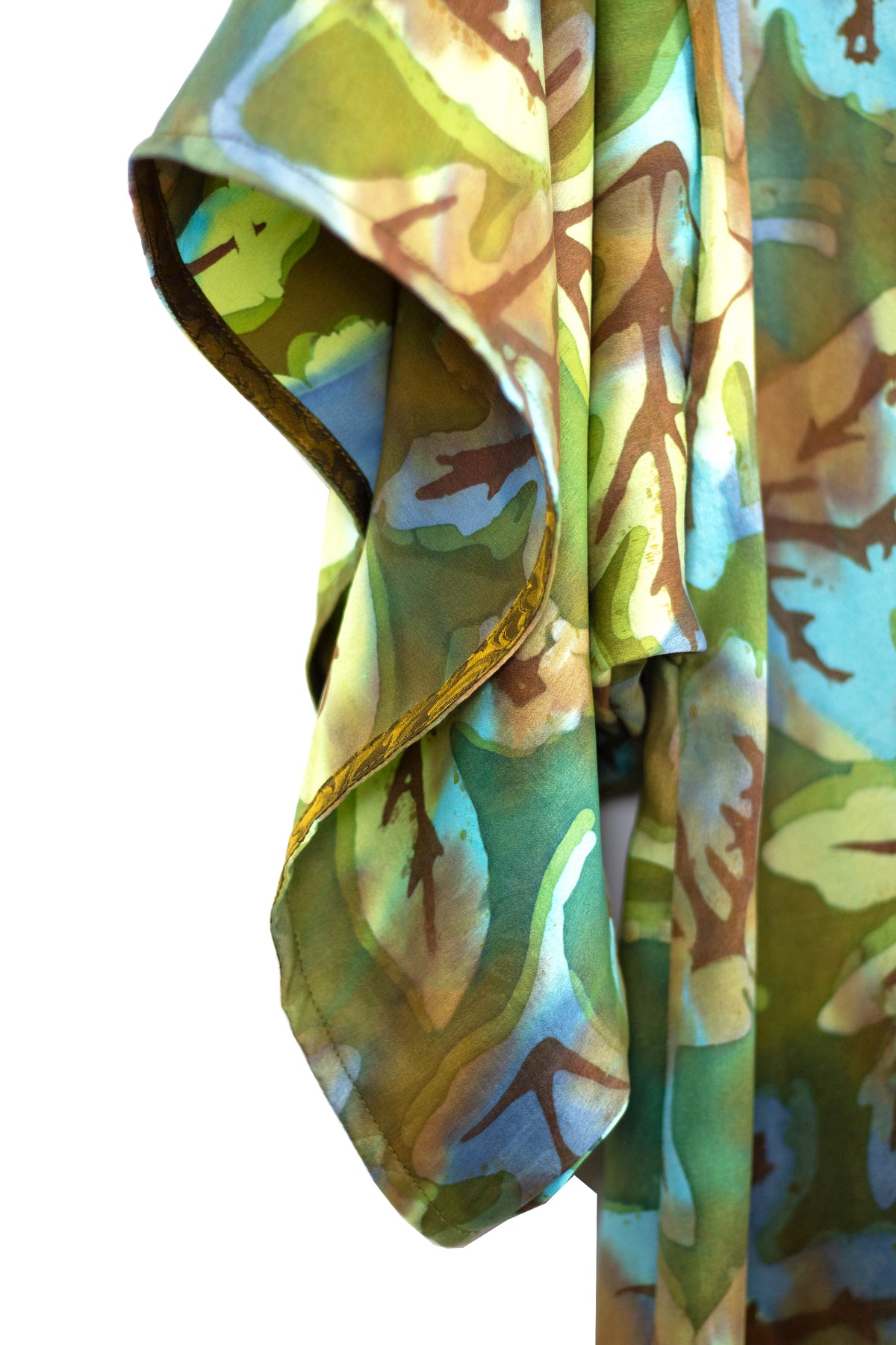 Hand Painted Silk Kimono (Mid Length) - Fallen Shallow