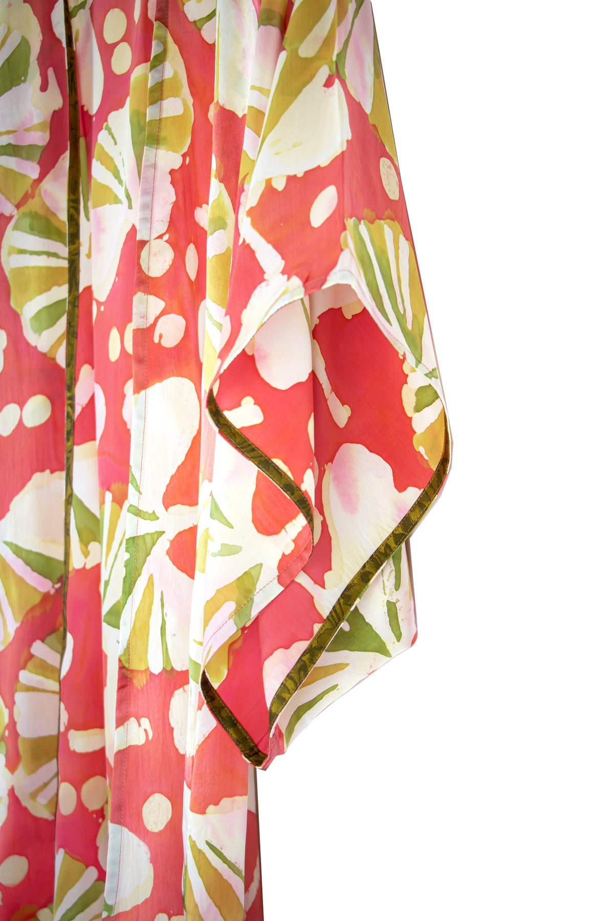 Hand Painted Silk Kimono (Mid Length) - Ginkgo Papaya