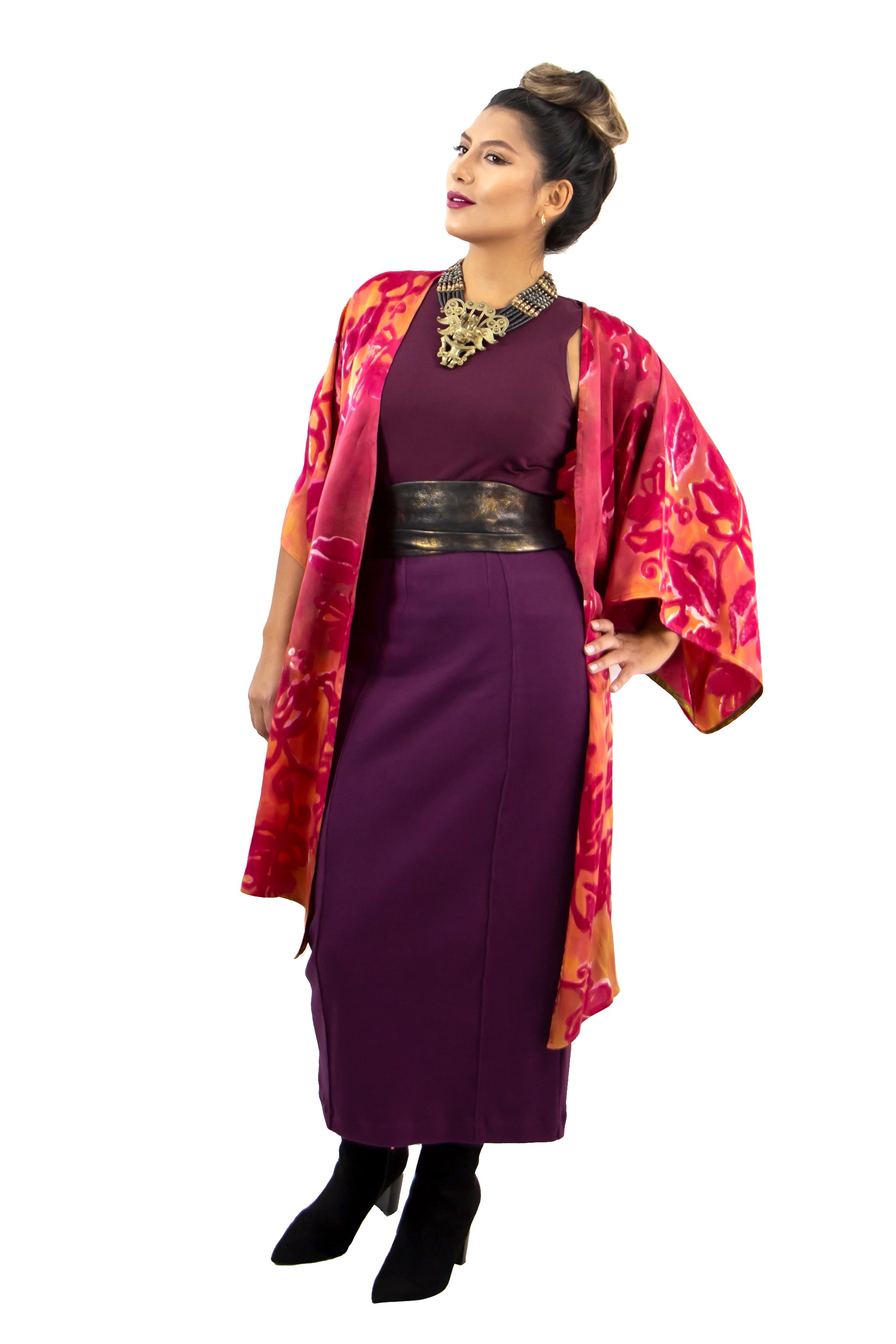 Hand Painted Silk Kimono (Mid Length) - VinO