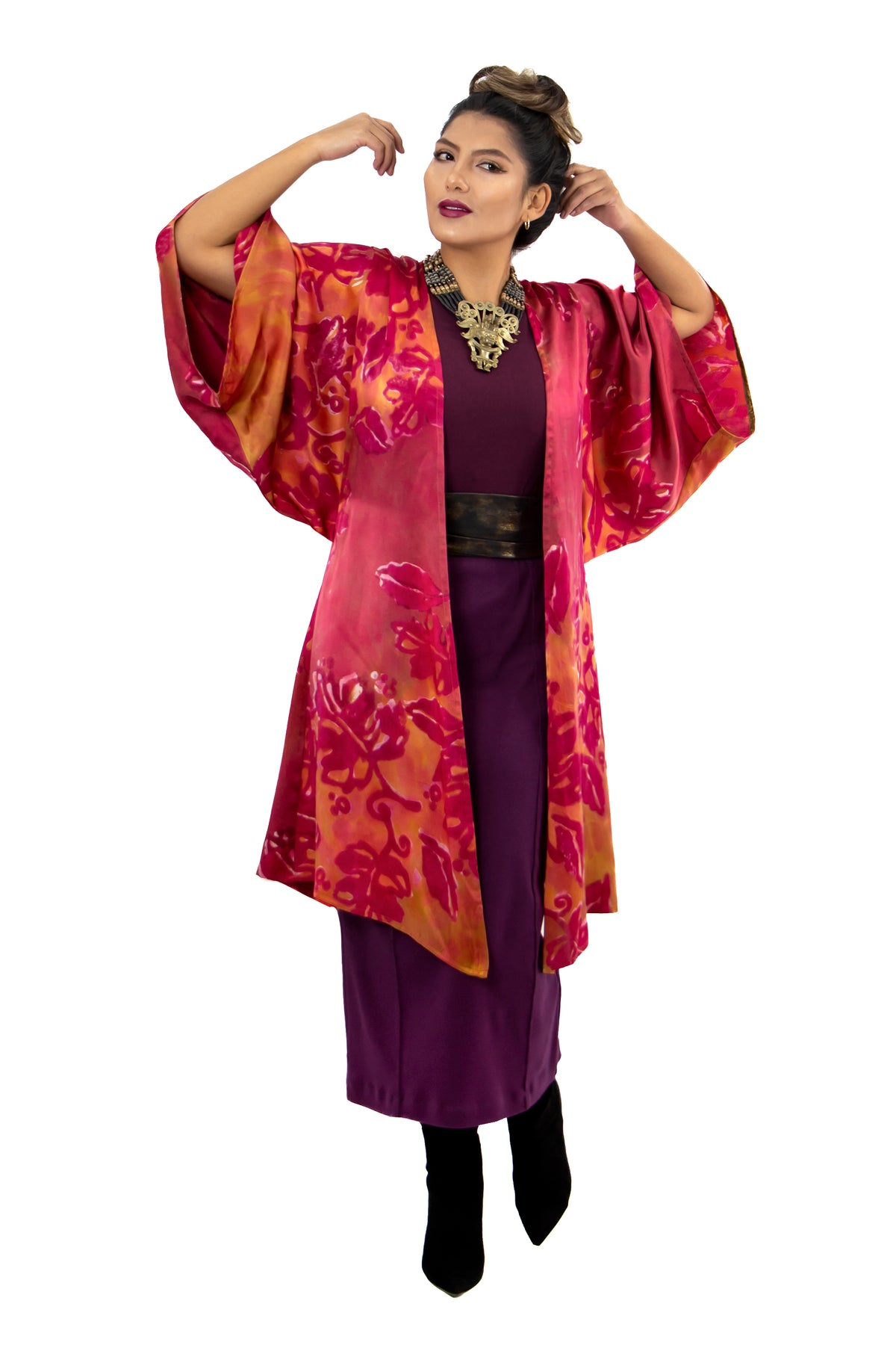 Hand Painted Silk Kimono (Mid Length) - VinO
