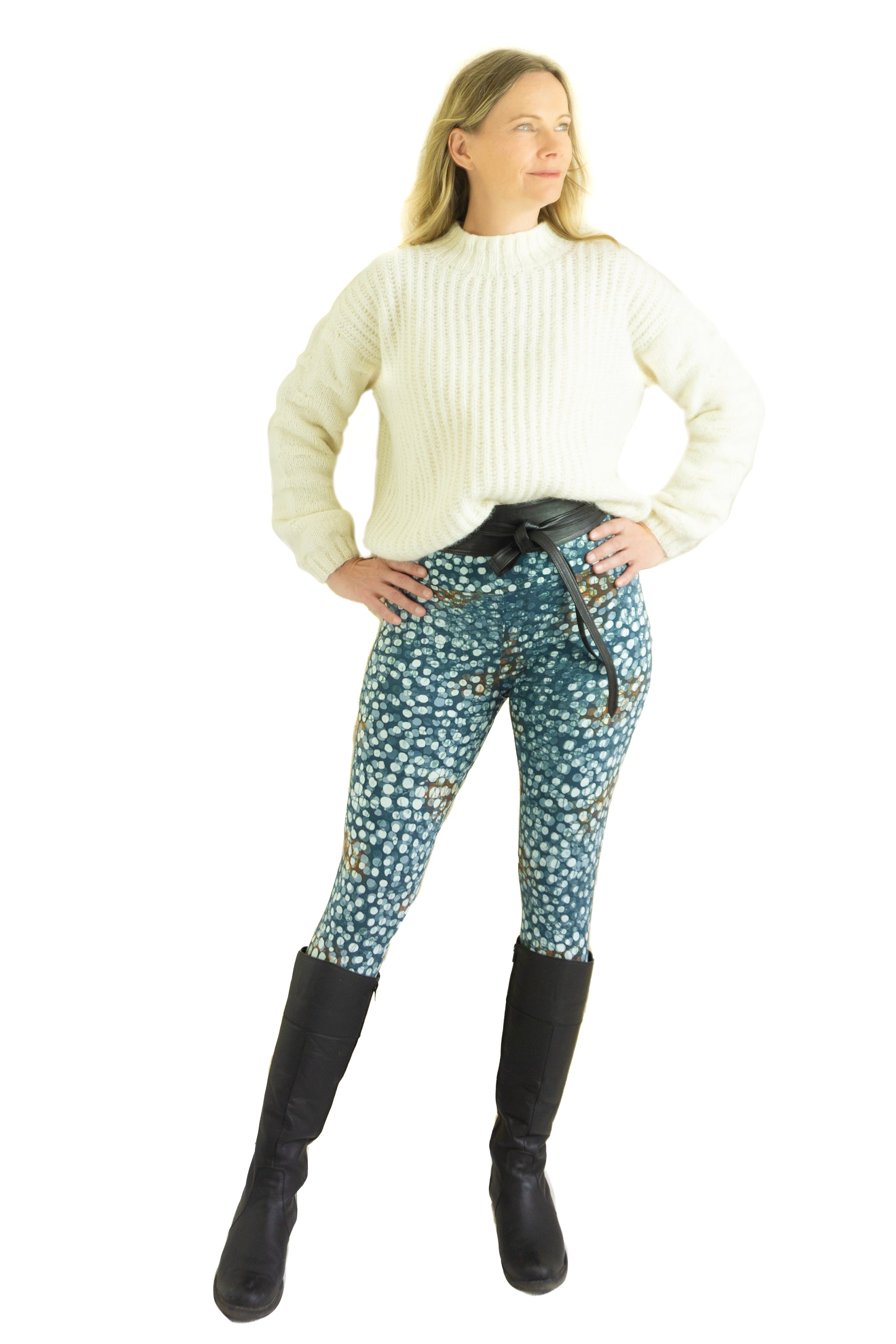 Hand-Painted Athletic Leggings (Crop) - Particulars - Indi