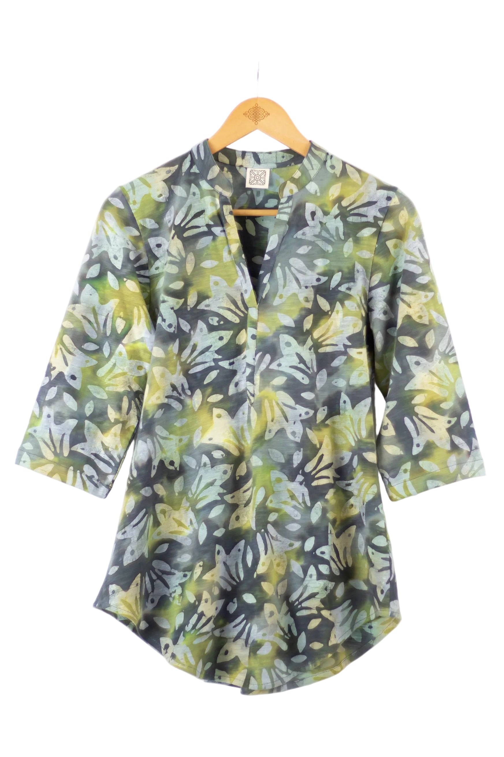 Deep V Tunic - Tulis Motif