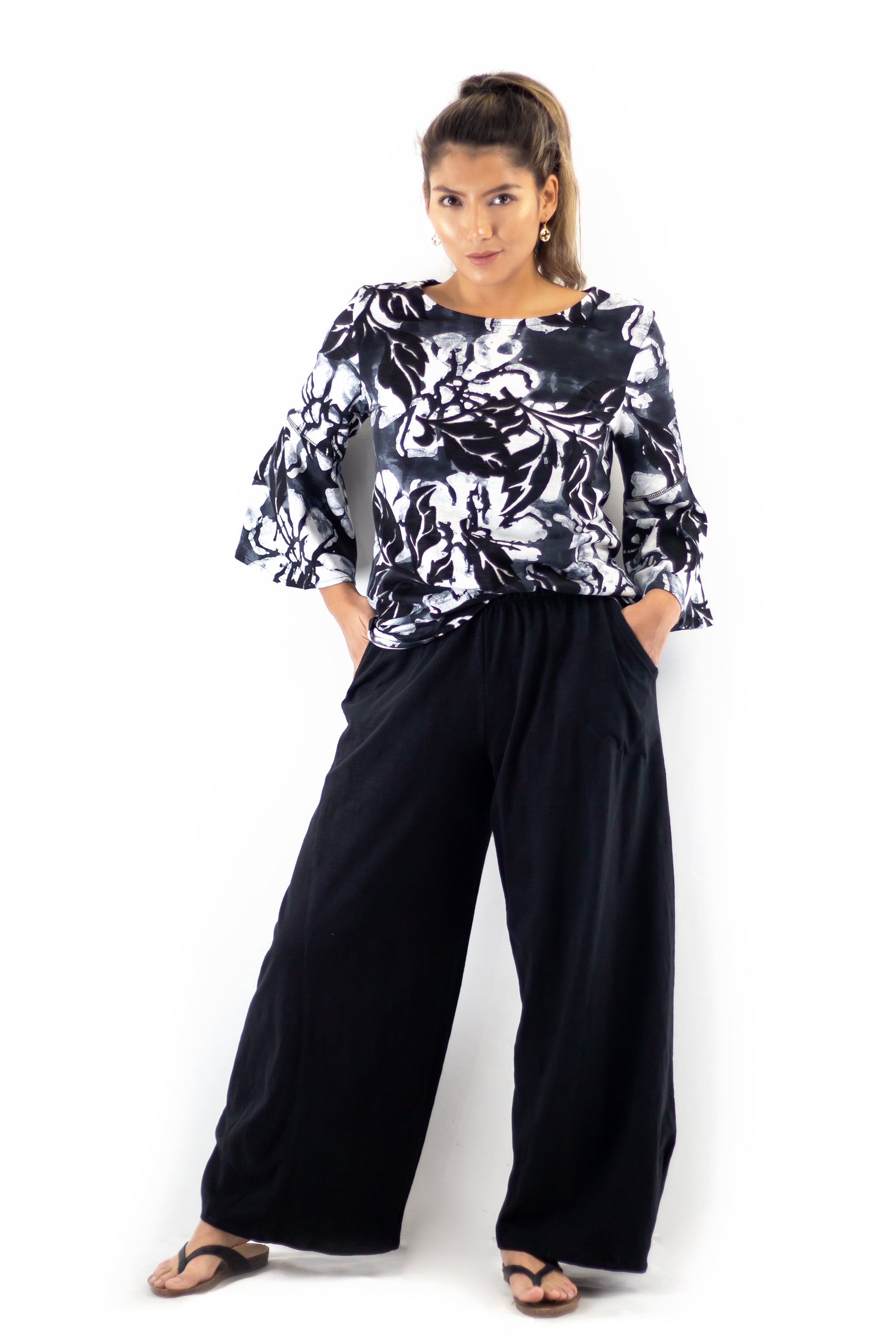Flare Sleeve Top 1091 - Hula Nights