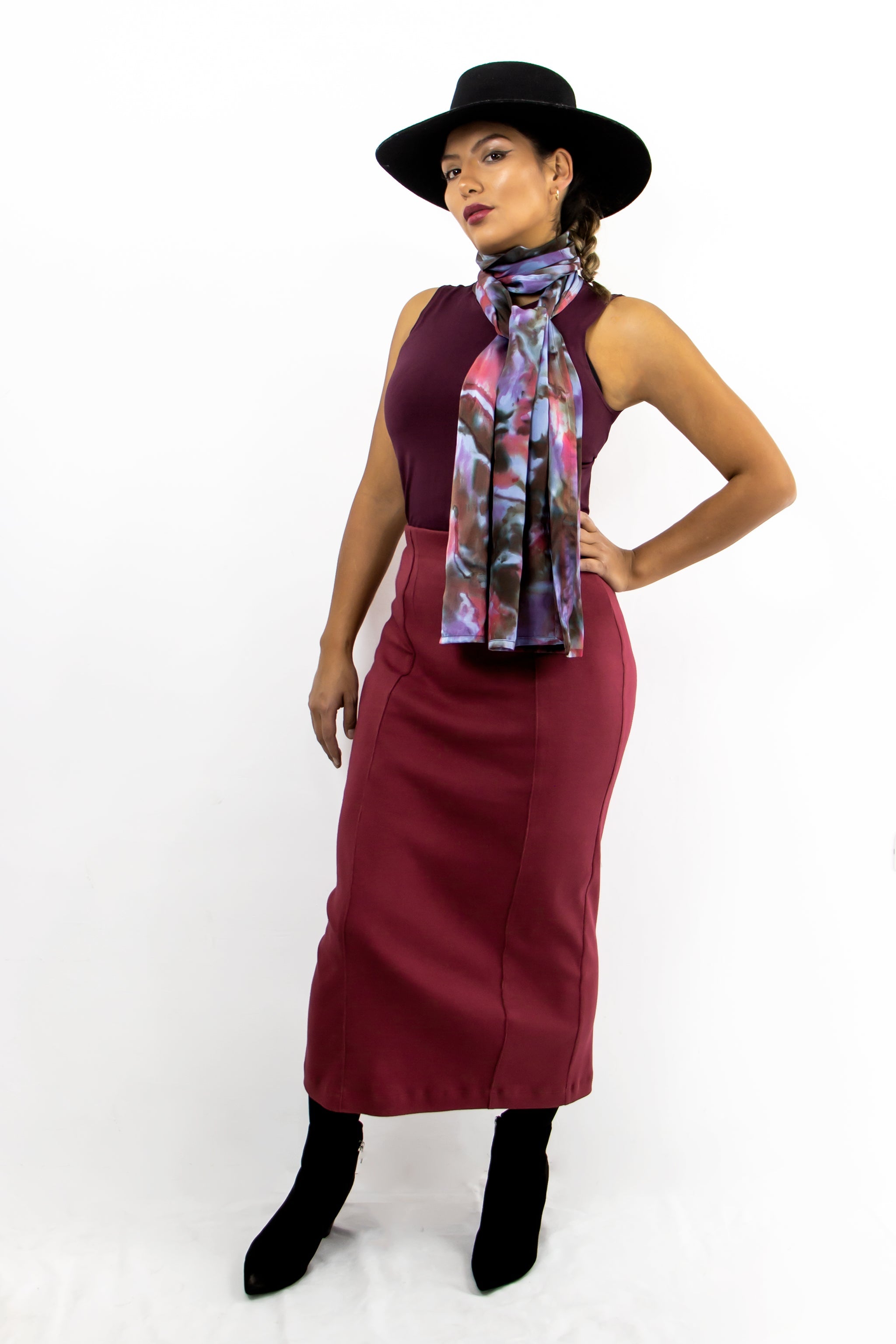 Pencil Skirt - Crimson