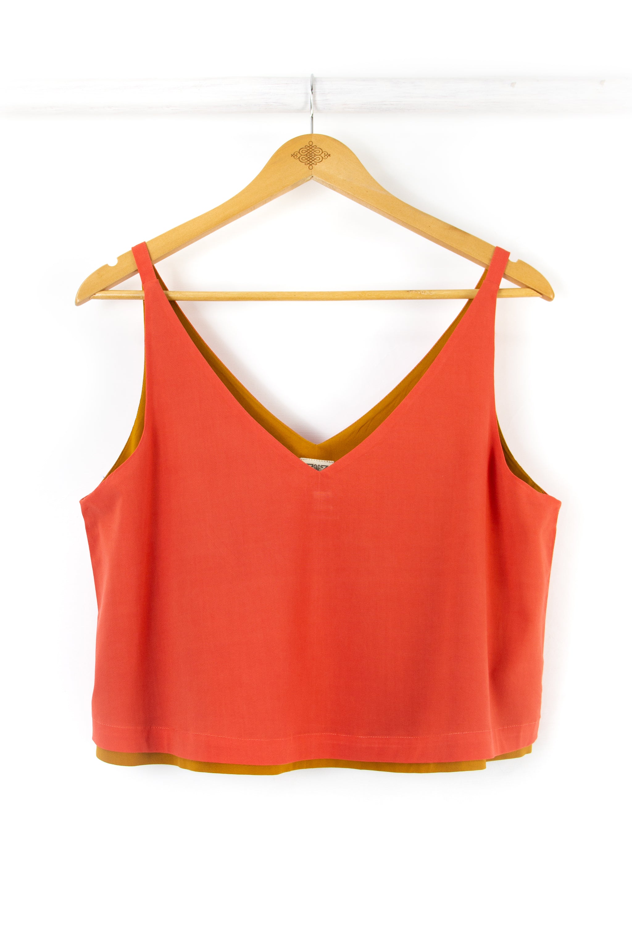 V-Cami Top - Papaya/Gold