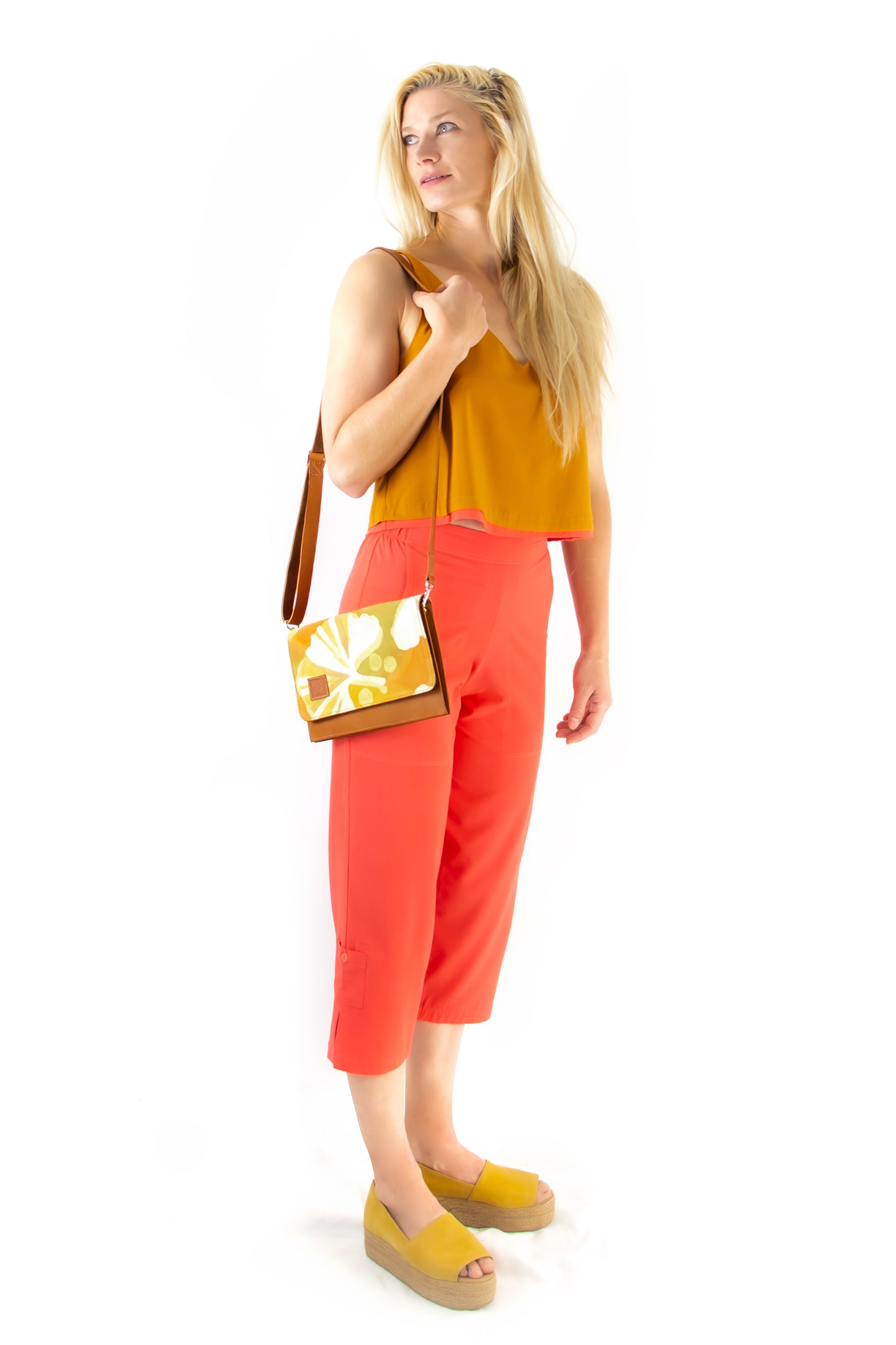 Clutch Purse - Cross Body - Ginkgo Golden