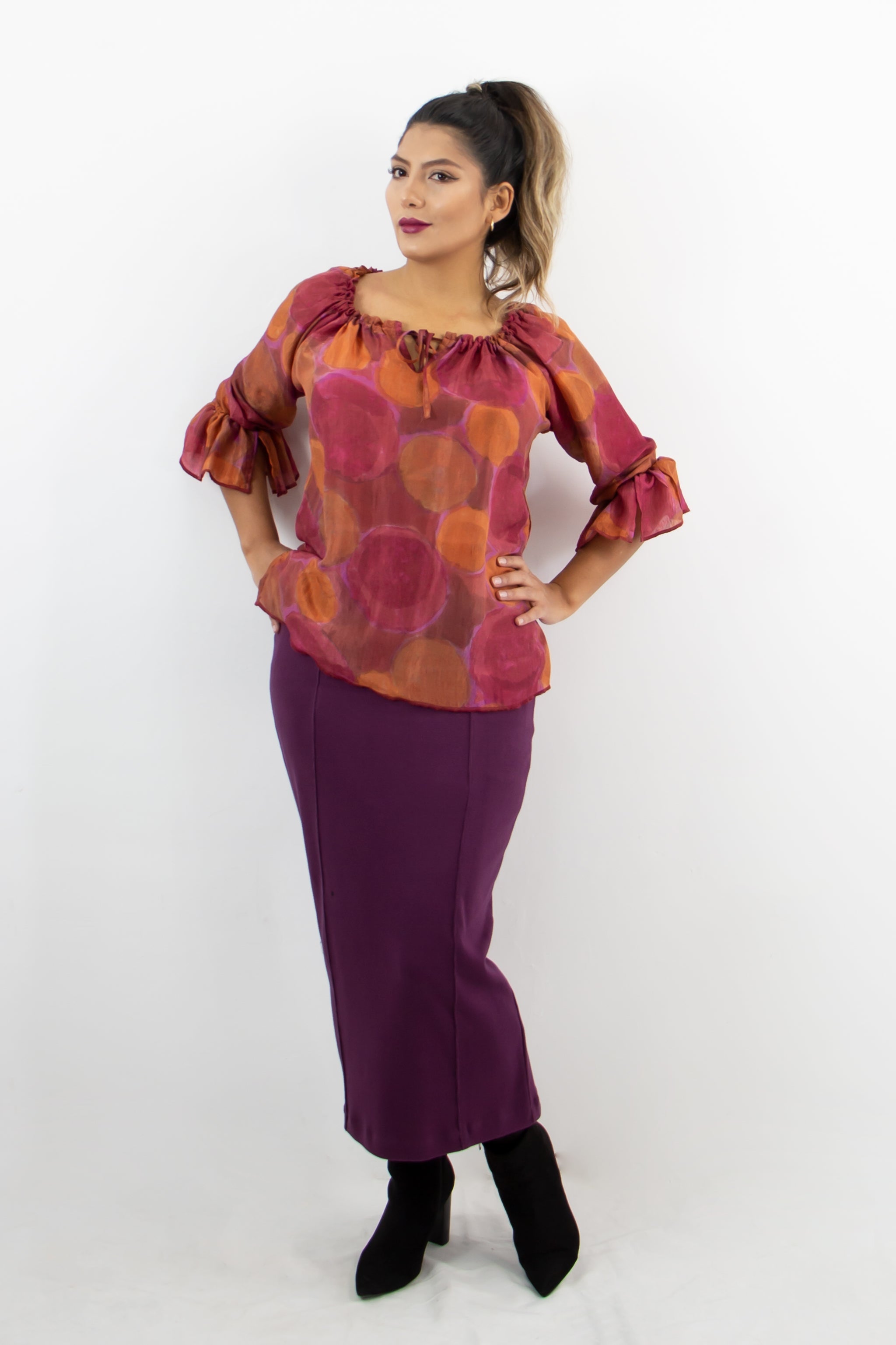 Pencil Skirt - Deep Plum