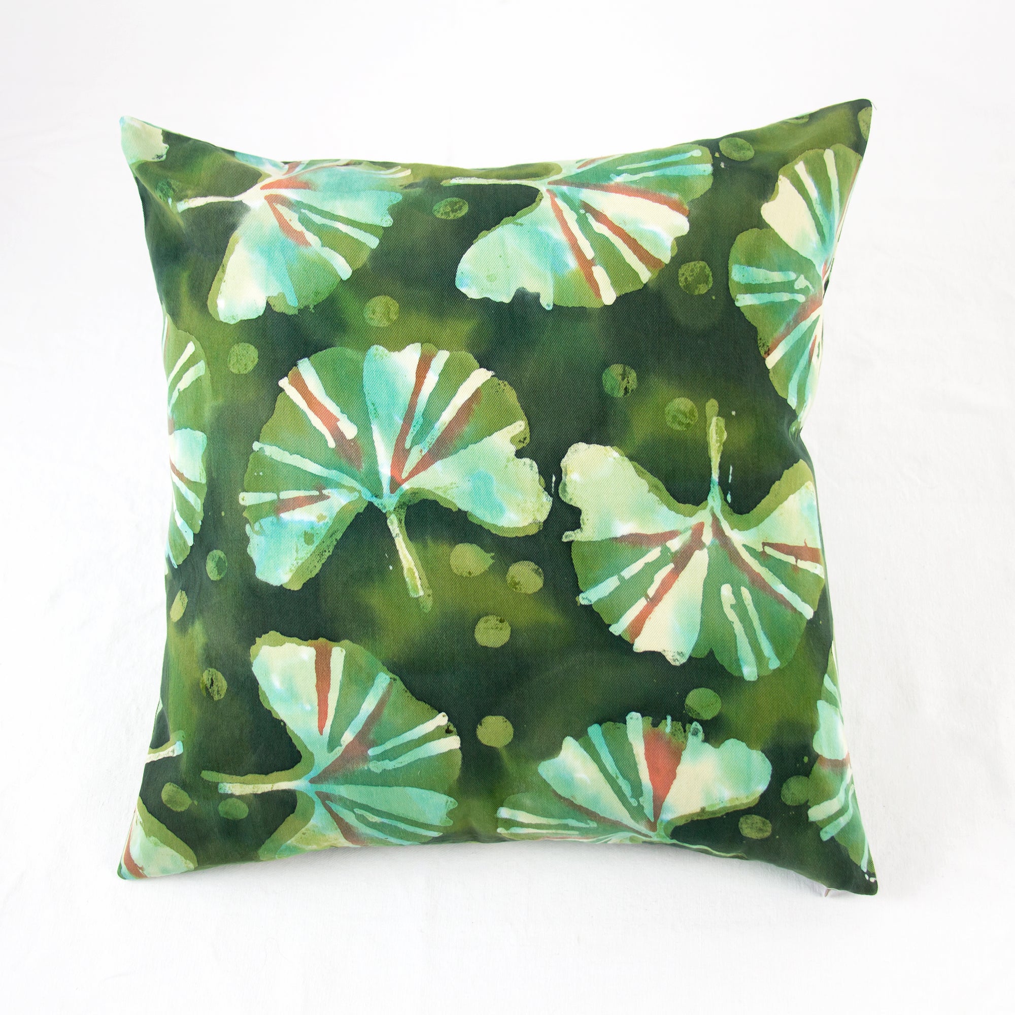 Hand Painted Accent Pillow Cover - Ginkgo Garden