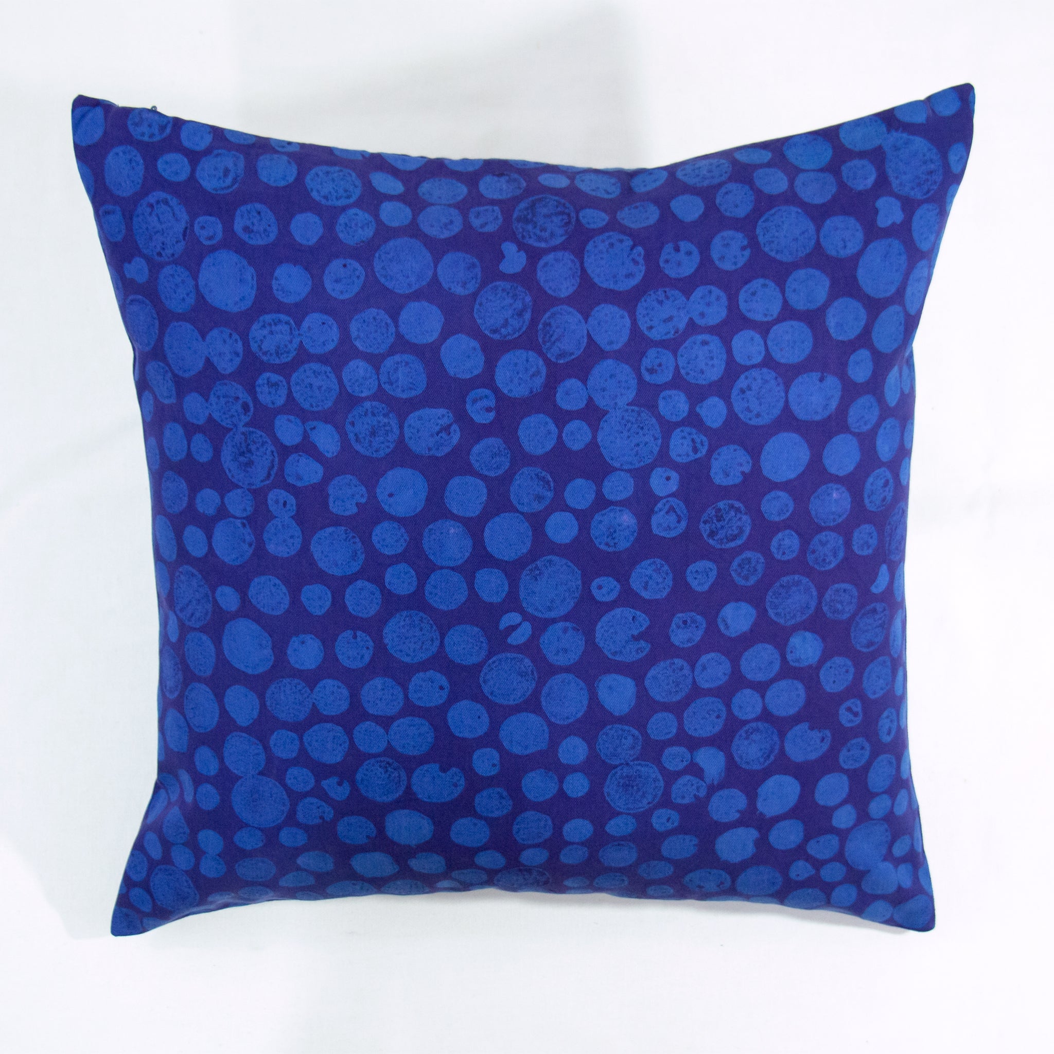 Hand Painted Accent Pillow Cover - Bubbles Blue