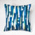 Hand Painted Accent Pillow Cover - Blue Rain