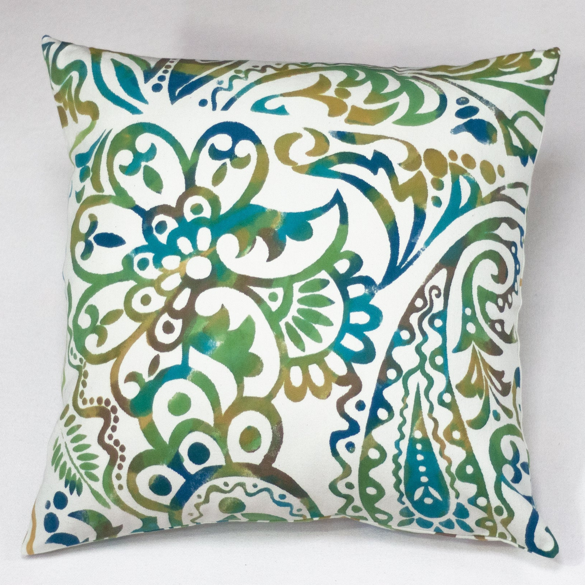 Hand Painted Accent Pillow Cover - Boundary Waters - Verdi & Gold
