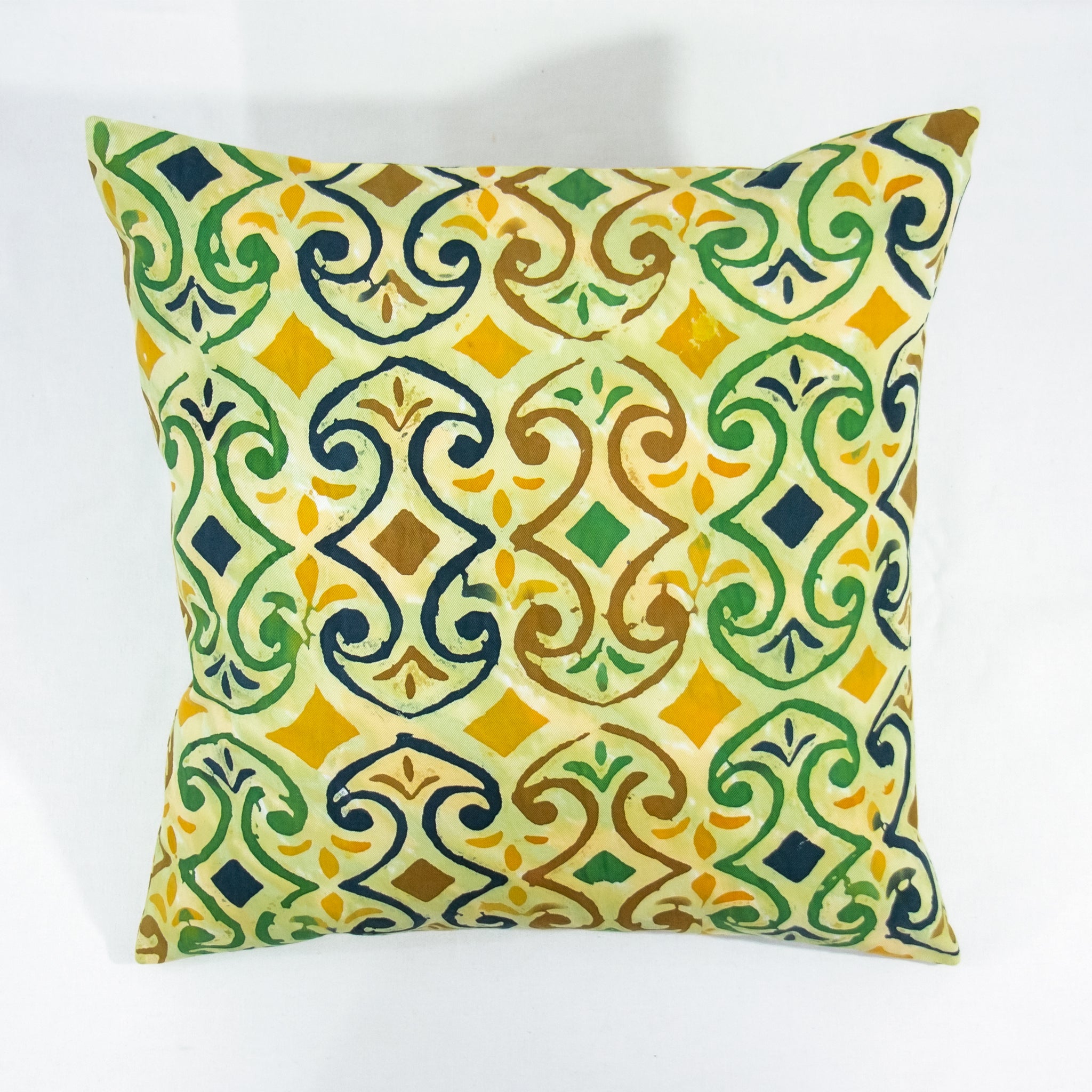 Hand Painted Accent Pillow Cover - Fleur De Mur (Light)