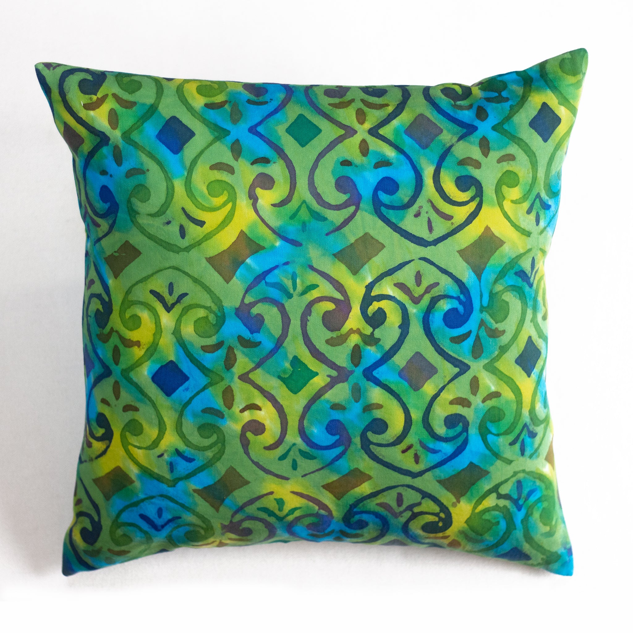 Hand Painted Accent Pillow Cover - Fleur De Mur