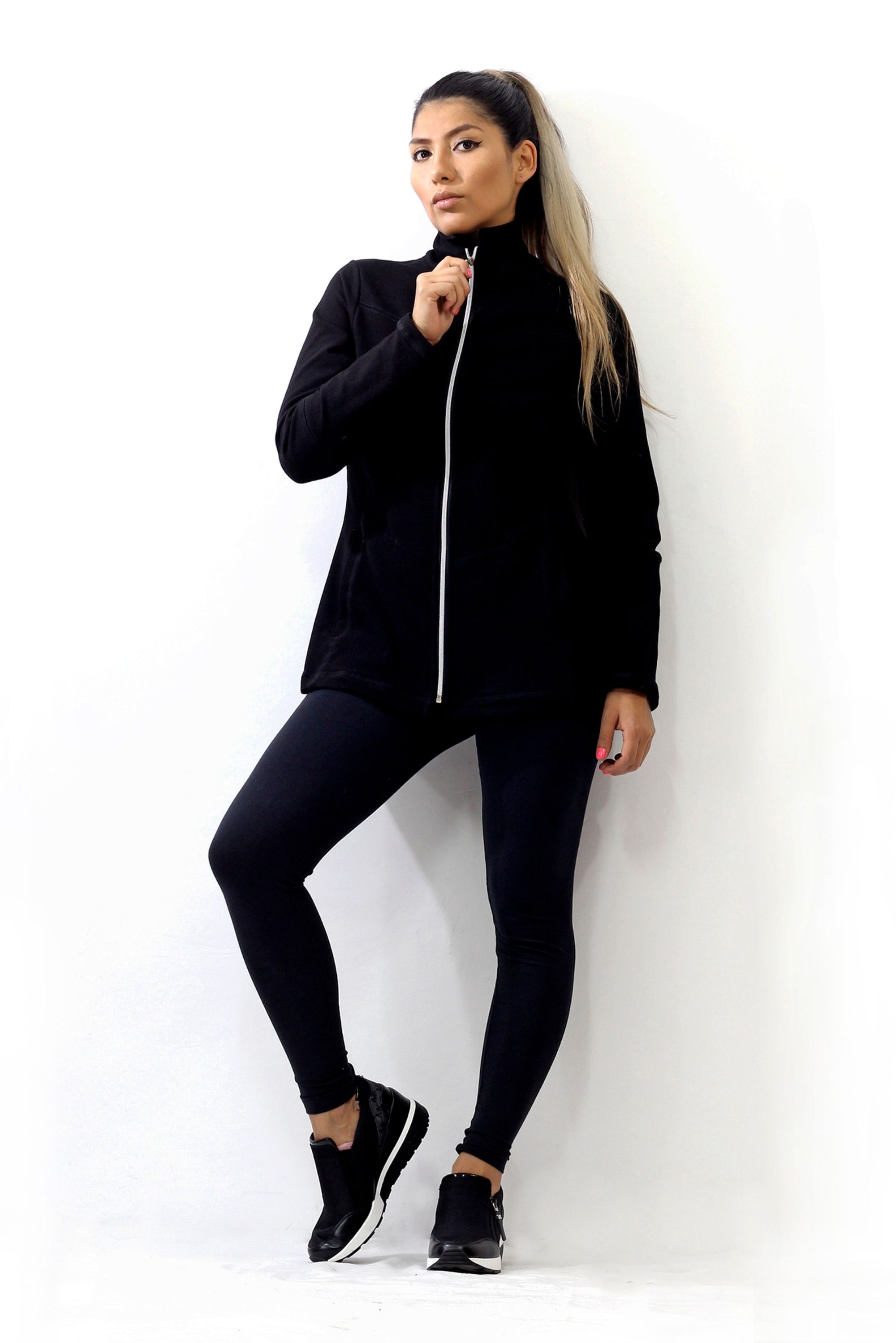 Zip Fleece Jacket - Black